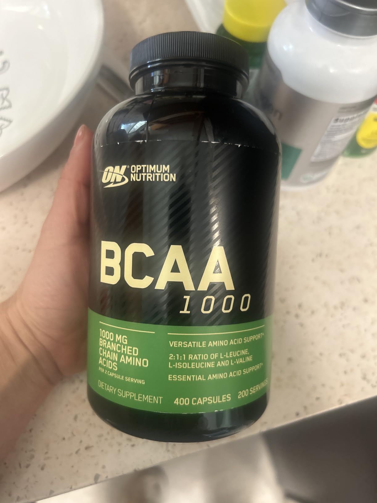 Optimum Nutrition BCAA Capsules, Keto Friendly, 1000mg, 200 Ct | Easy to Swallow Capsules, Branched Chain Amino Acid Support, 2:1:1 ratio of L-Leucine, L-Isoleucine and L-Valine per serving customer photo 1