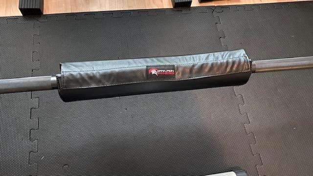 Dark Iron Fitness Barbell Pad w/Extra Thick Foam Padding, Non-Slip Hook and Loop Closure for Olympic Bars Weight Training Shoulder & Neck Protection Support, for Squats Hip Thrusts Lunges customer photo 2