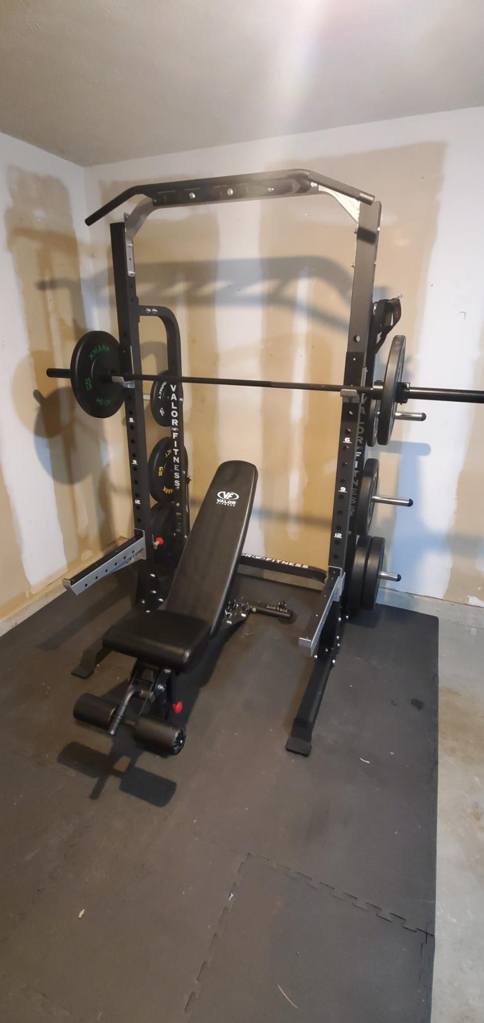 Valor Fitness Half Rack Squat Machine - 5 Position Multi-Grip Pull Up Station - Adjustable Height, Plate Storage, Bar Storage and Resistance Band Pegs - 750lbs.- Optional Weightlifting Platform Bundle customer photo 2