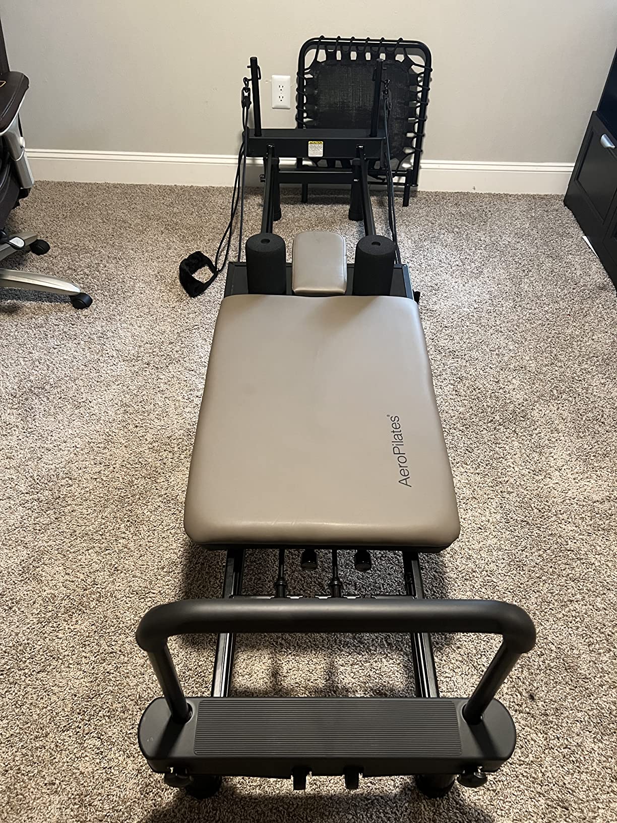 AeroPilates Reformer - Pilates Reformer Workout Machine for Home Gym - Cardio Fitness Rebounder - Up to 300 lbs Weight Capacity, Gray customer photo 1