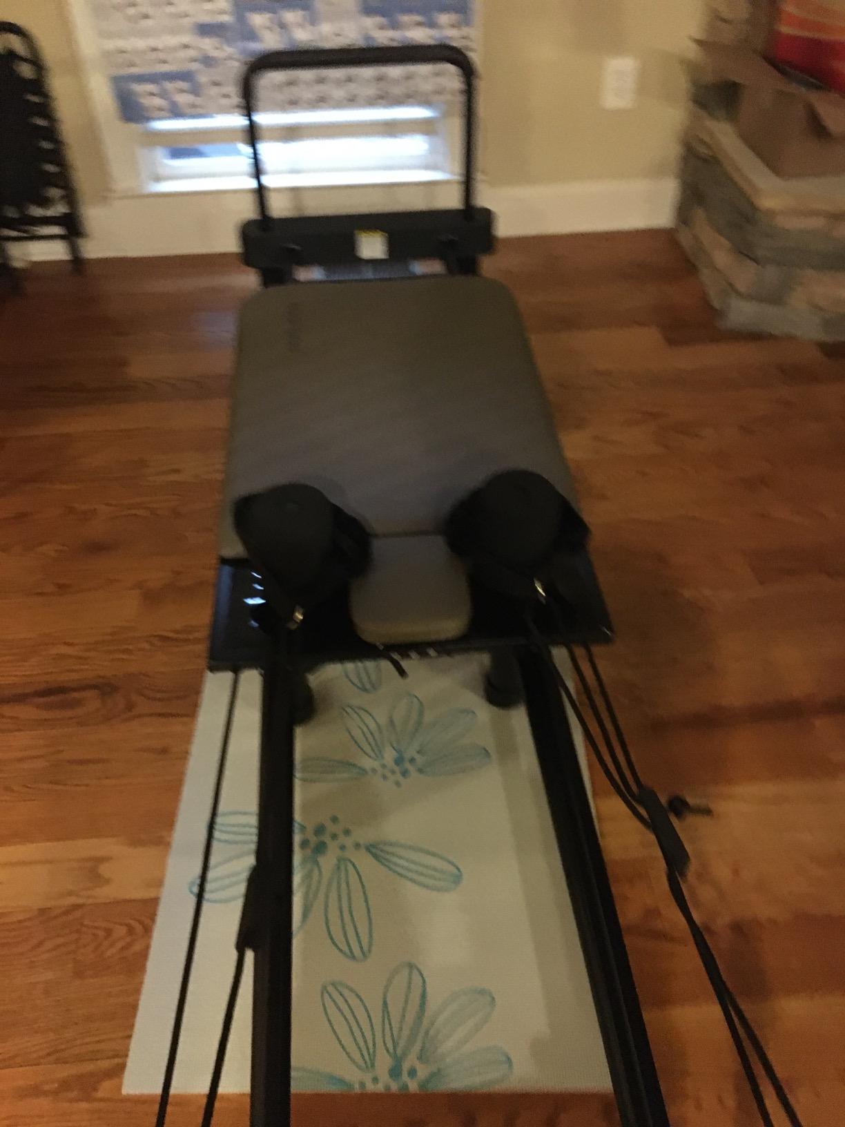 AeroPilates Reformer - Pilates Reformer Workout Machine for Home Gym - Cardio Fitness Rebounder - Up to 300 lbs Weight Capacity, Gray customer photo 2