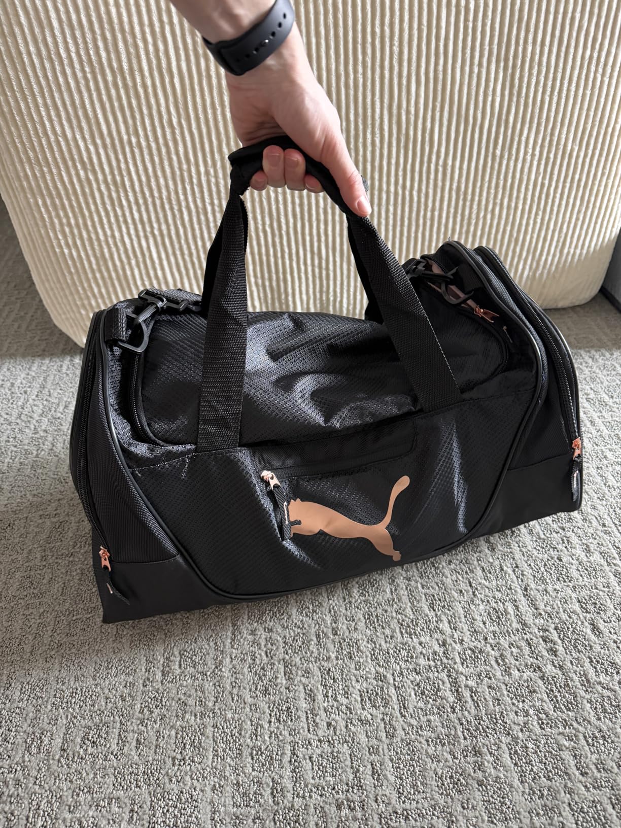 PUMA womens Candidate Duffel Bag with Removable Strap & Shoe Pocket customer photo 2