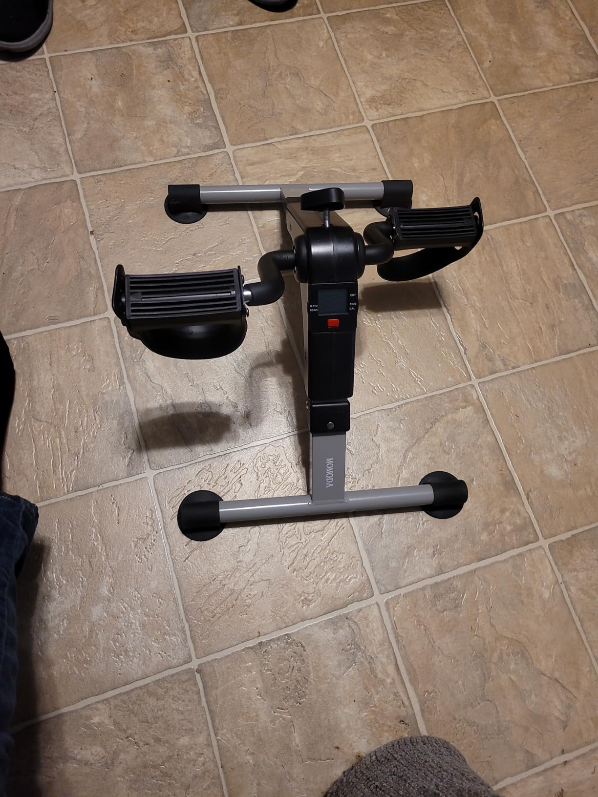 Pedal Exerciser Desk Exercise Bike Leg and Arm Exercise Bike with LCD Monitor Foldable and Porable (Black/Grey) customer photo 2
