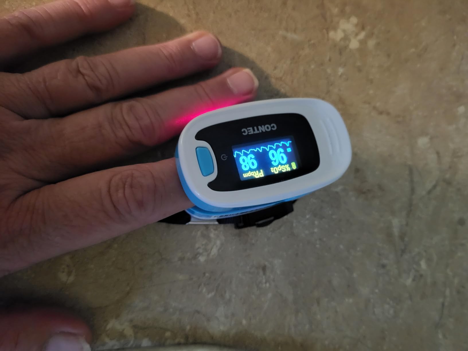 CONTEC CMS50NA Pulse Oximeter SpO2 and PR Value Waveform Blood Oxygen Neck/Wrist Corda customer photo 2