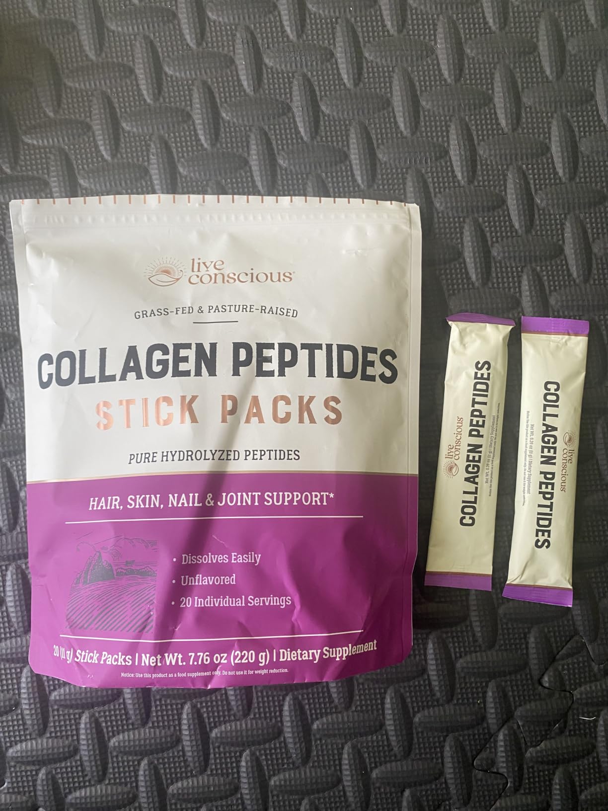 Live Conscious Collagen Peptides Powder - Naturally-Sourced Hydrolyzed Collagen Powder - Hair, Skin, Nail, and Joint Support - Type I & III Grass-Fed Collagen Supplements for Women and Men - 16oz customer photo 2