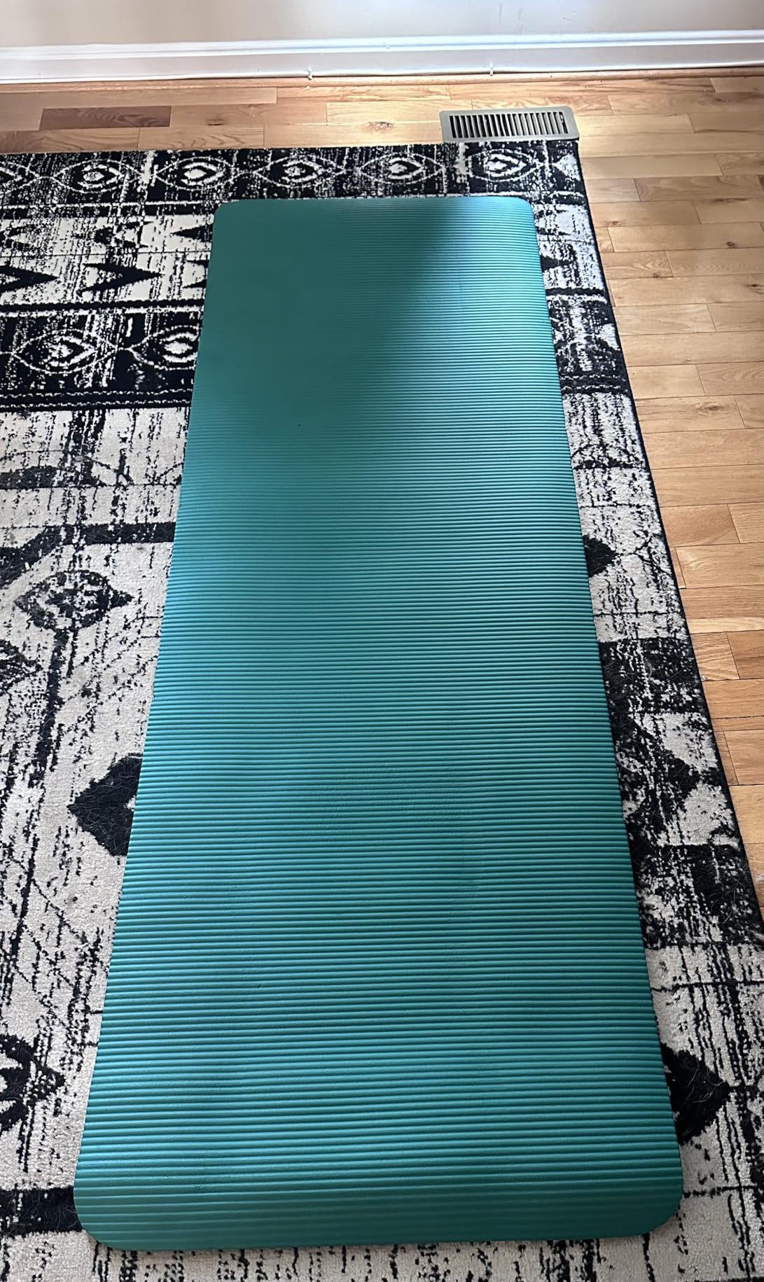 Gaiam Thick Yoga Mat, Exercise & Fitness Mat with Easy-Cinch Carrying Strap | Non-Slip NBR Foam | 72