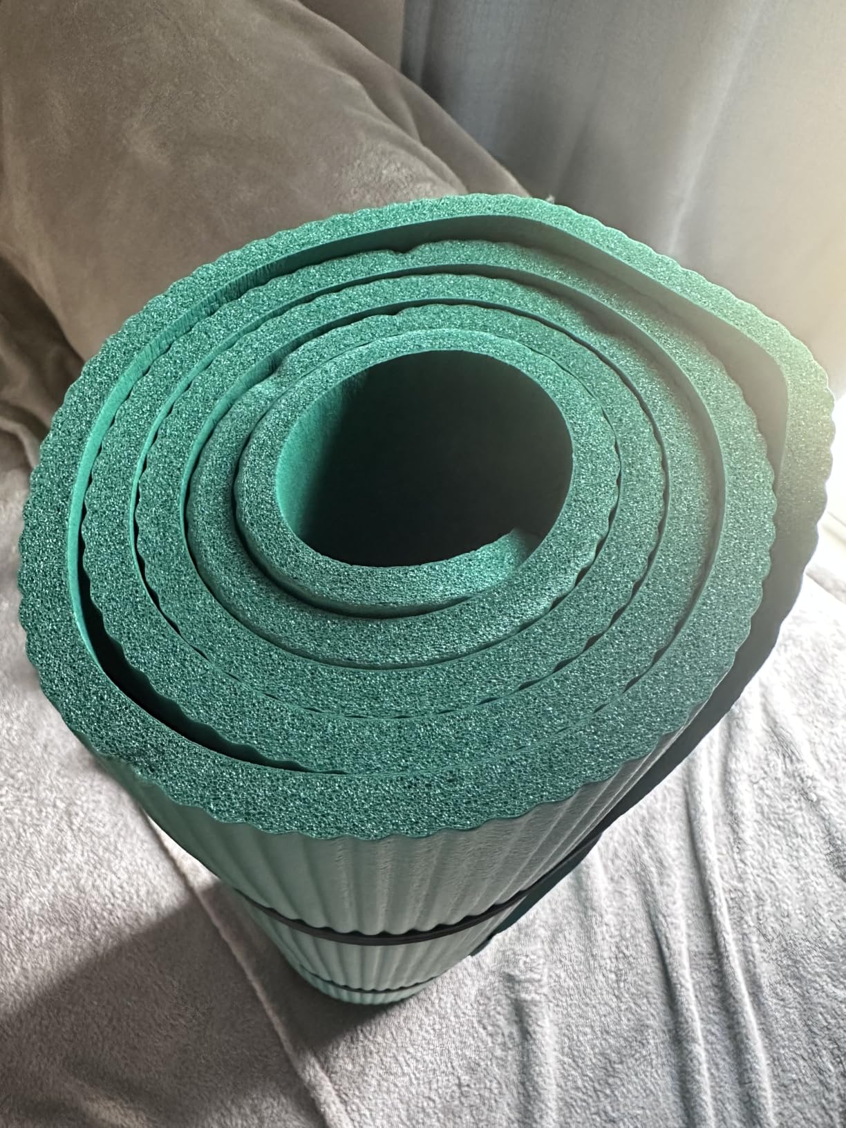 Gaiam Thick Yoga Mat, Exercise & Fitness Mat with Easy-Cinch Carrying Strap | Non-Slip NBR Foam | 72