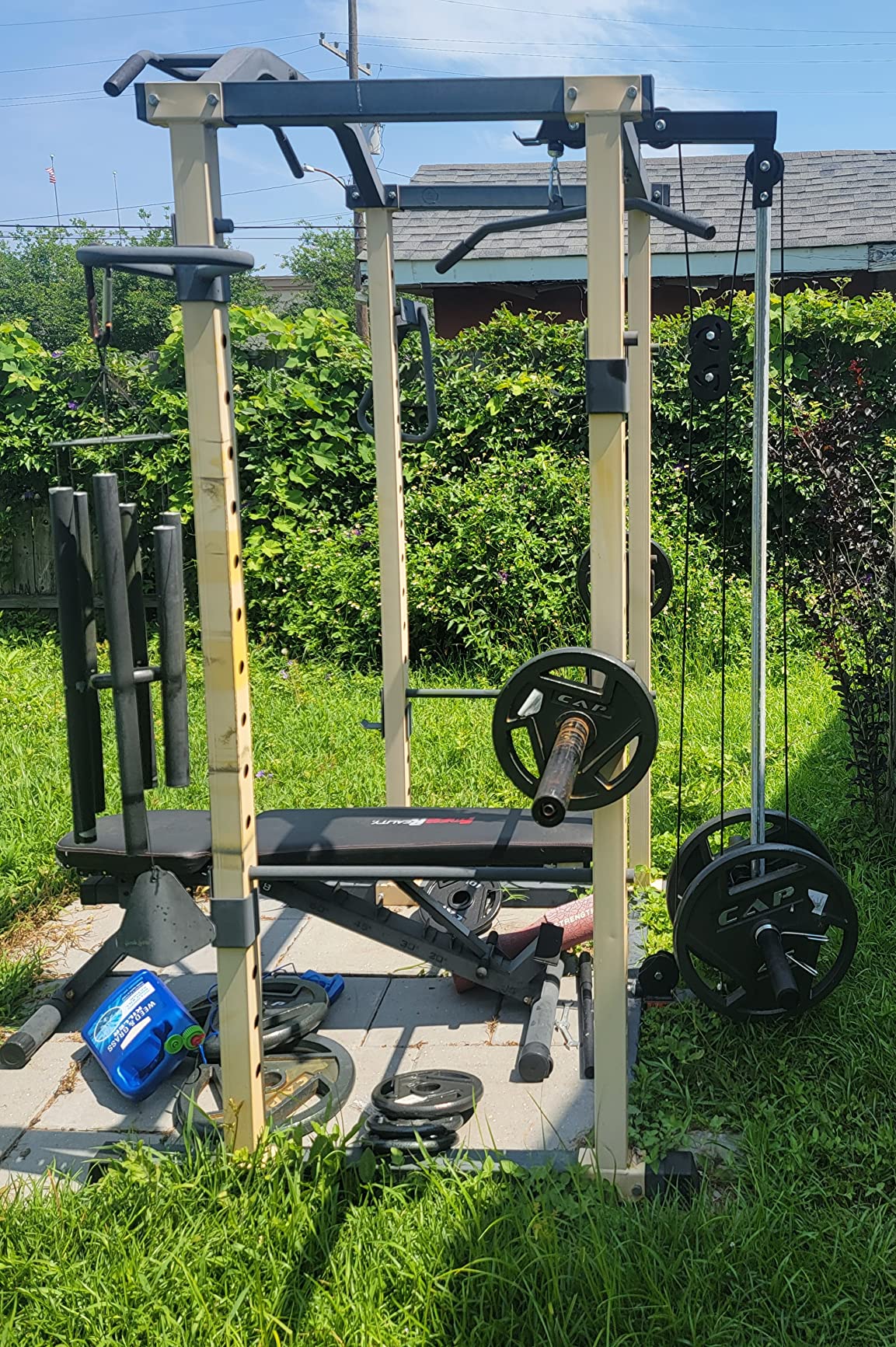 HulkFit Multi-Functional Adjustable Pro Series Power Rack Power Cage Exercise Equipment for Home Gym with Squat Rack Attachments and Accessories - Bench Press, Squats, and Deadlifts - Multicolor customer photo 1
