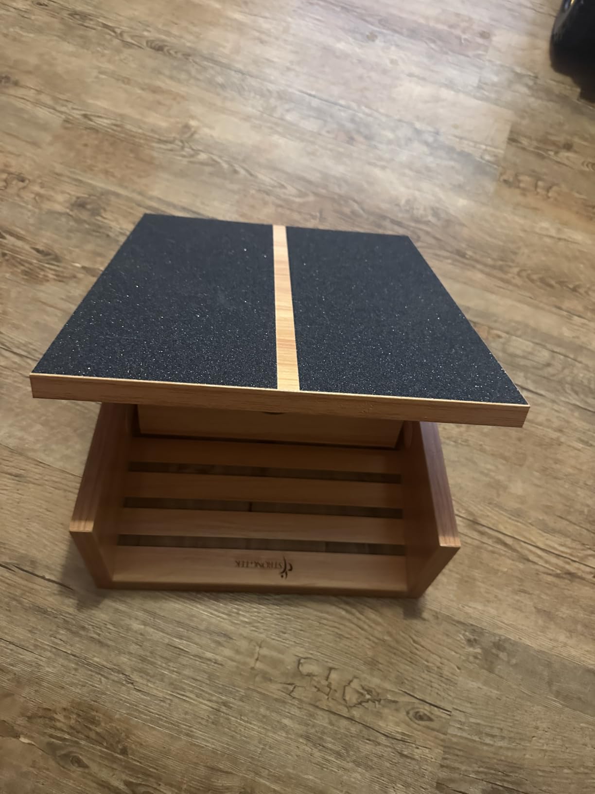 StrongTek Professional Wooden Slant Board, Adjustable Incline Board, and Calf Stretcher, Stretch Board - Extra Side-Handle Design for Portability, Full-Coverage customer photo 1