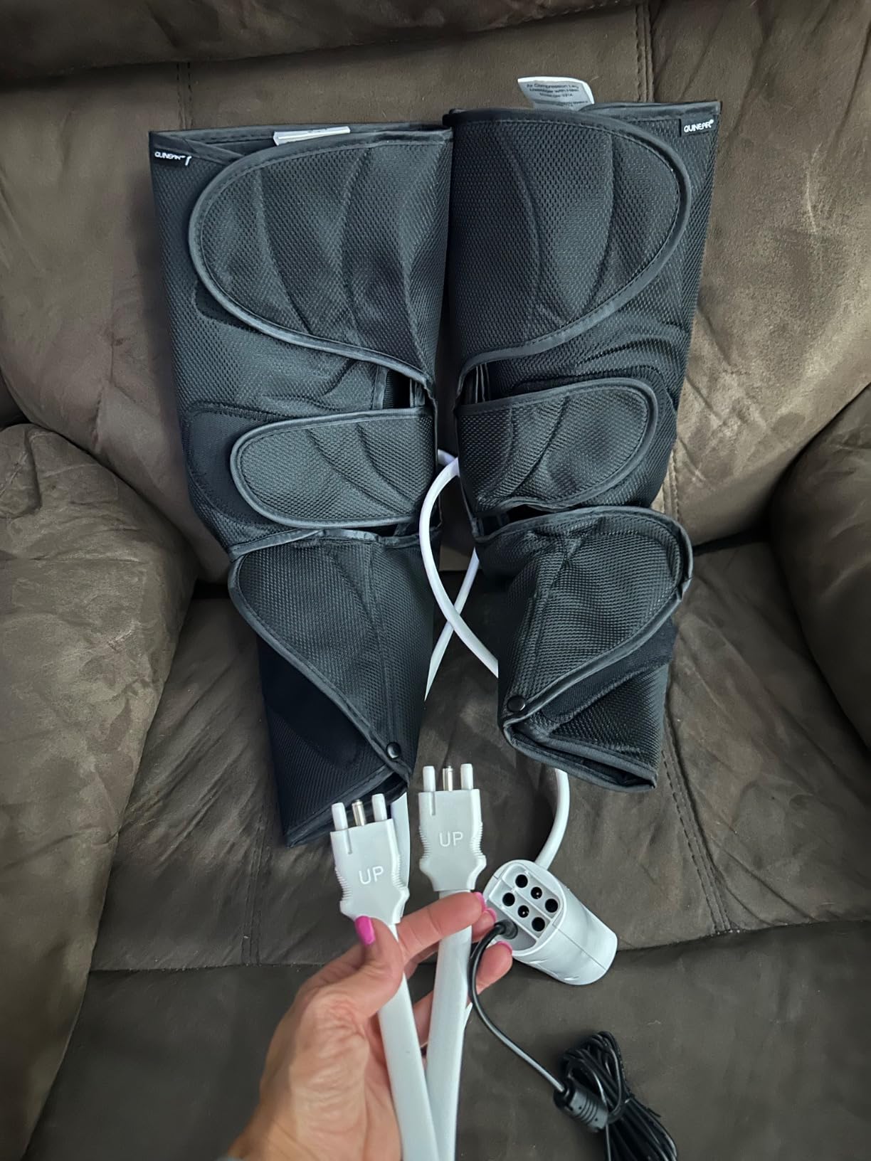 QUINEAR Air Compression Leg Massager with Heat for Circulation FSA-HSA | Foot Calf Massager with 3 Modes, 3 Intensities, 2 Heat, 2 Adjustable Extensions, Good for Pain Relief Edema RLS customer photo 1