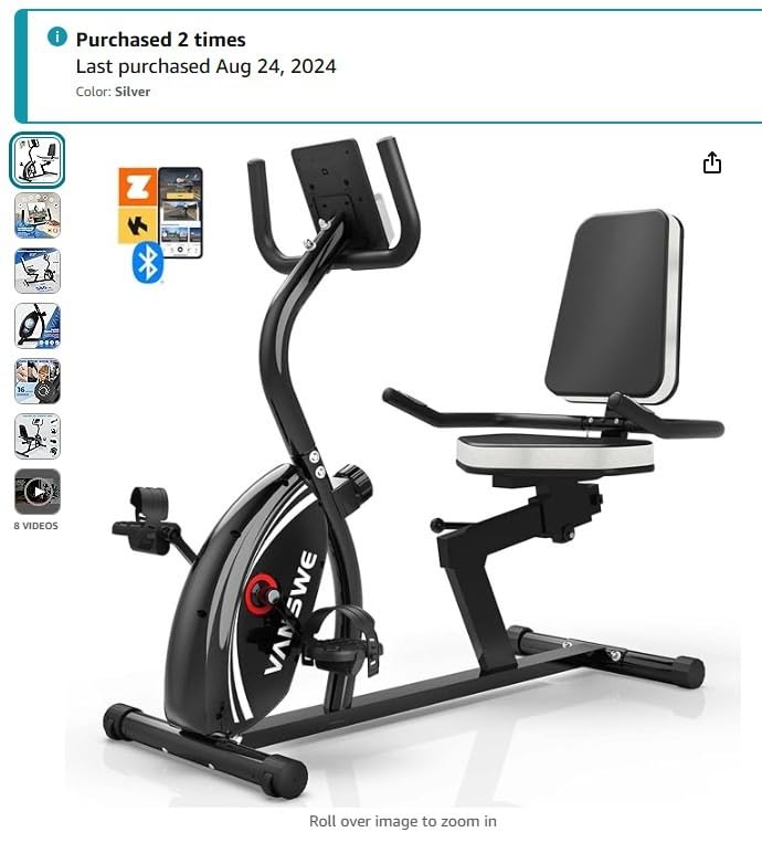 VANSWE Recumbent Exercise Bike for Home Seniors with 380 LB Weight Capacity customer photo 1
