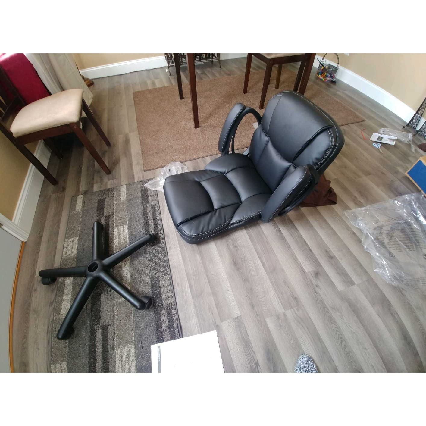 Furmax Office Executive Chair High Back Adjustable Managerial Home Desk Chair, Swivel Computer PU Leather Chair with Lumbar Support, Black customer photo 2