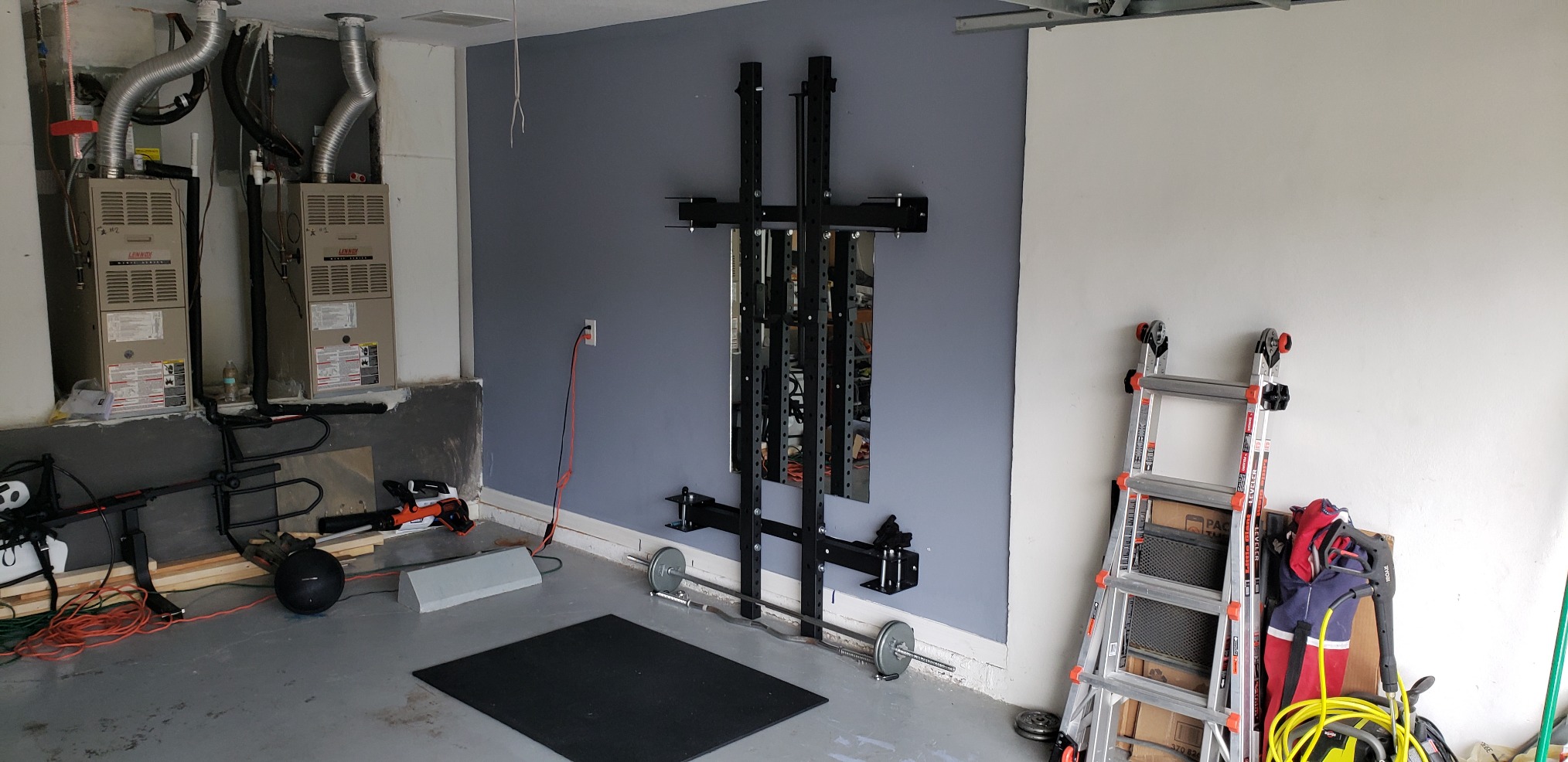 PRx Performance Wall Mounted Folding Power Squat Rack - Heavy Duty Adjustable Pull Up Bar, Space Saving Home Gym Equipment with Durable J-Cups, Ideal for Weight Lifting and Strength Training - Black customer photo 2