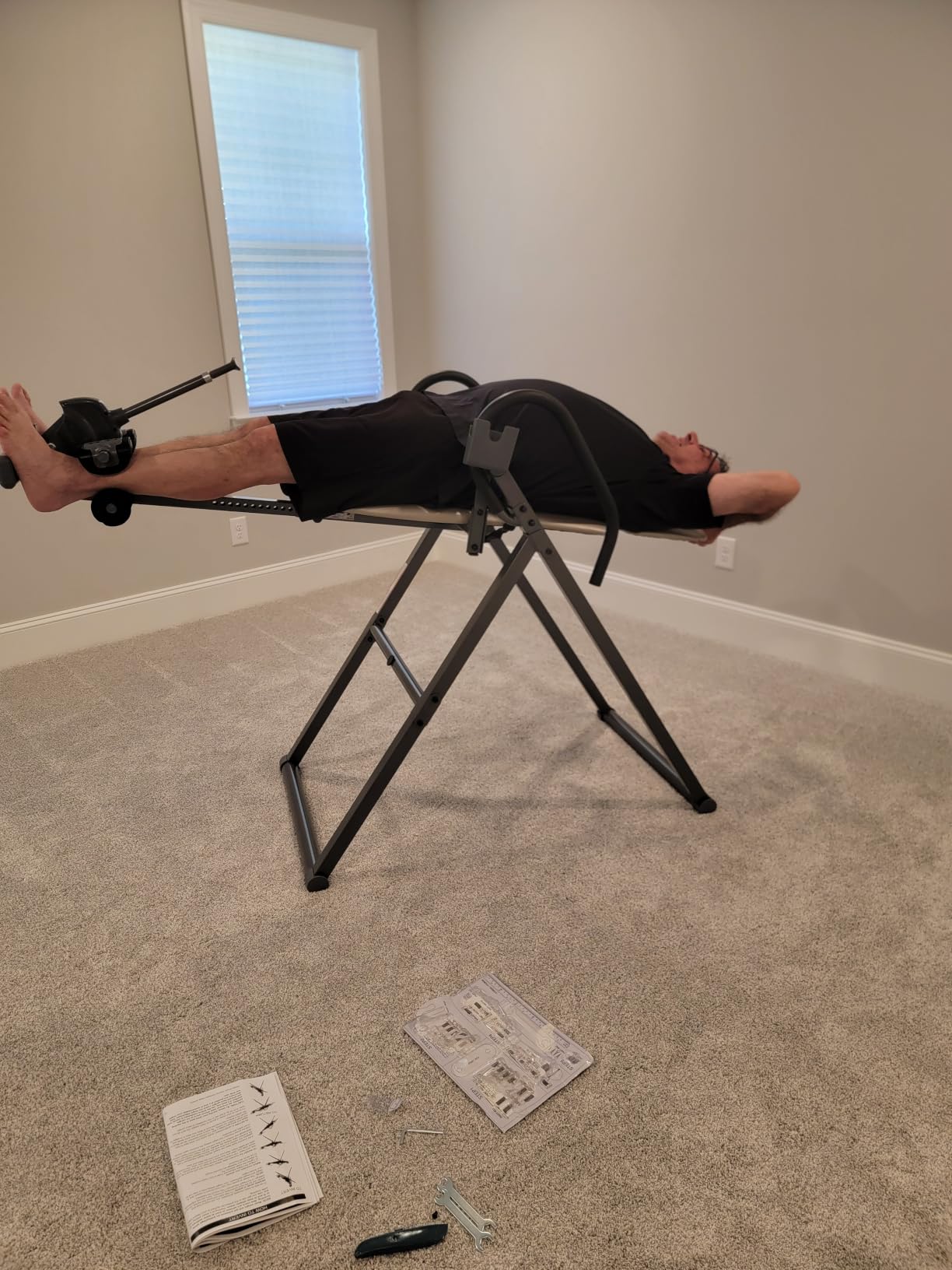 Innova Health and Fitness Inversion Table with Adjustable Headrest, Reversible Ankle Holders, and 300 lb Weight Capacity customer photo 1