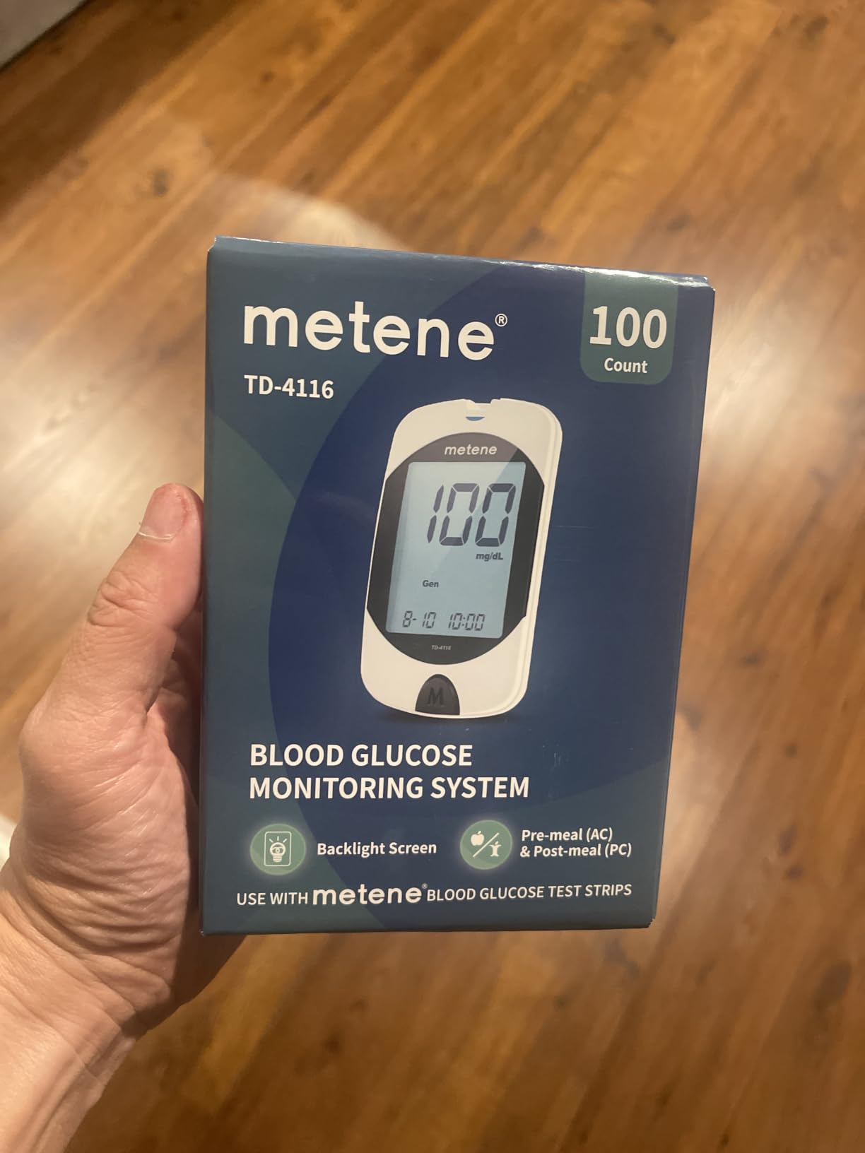 Metene TD-4116 Blood Glucose Monitor Kit, 100 Glucometer Strips, No Coding | 100 Lancets & Control Solution & Lancing Device, Blood Sugar Monitor Large Display , Blood Sugar Test Kit for Home Use customer photo 2
