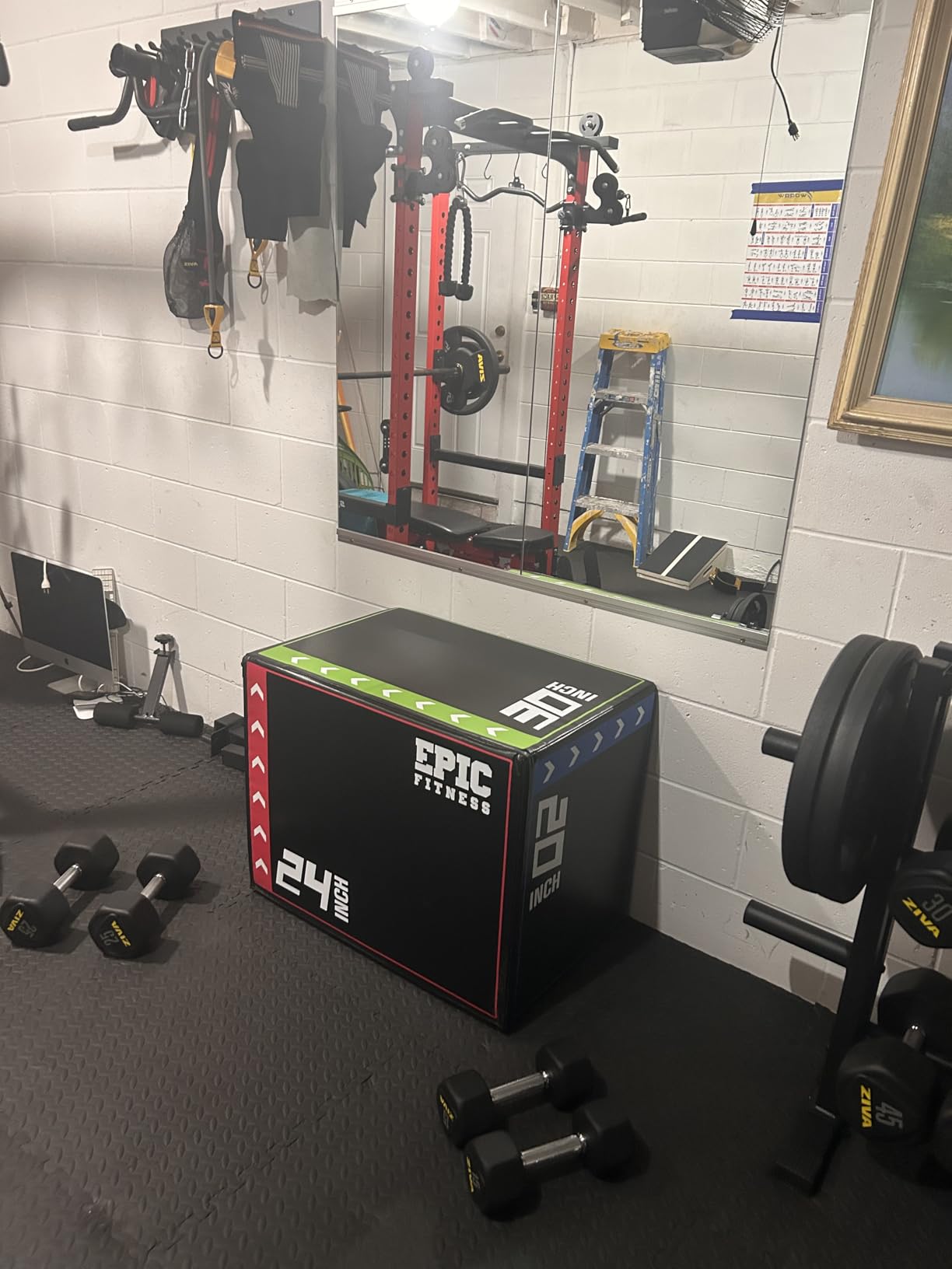 3-in-1 Foam Plyometric Jump Box - High-Density EPE Foam Core - Non-Slip & Easy-to-Clean PVC Leather Cover - Box Height: 20