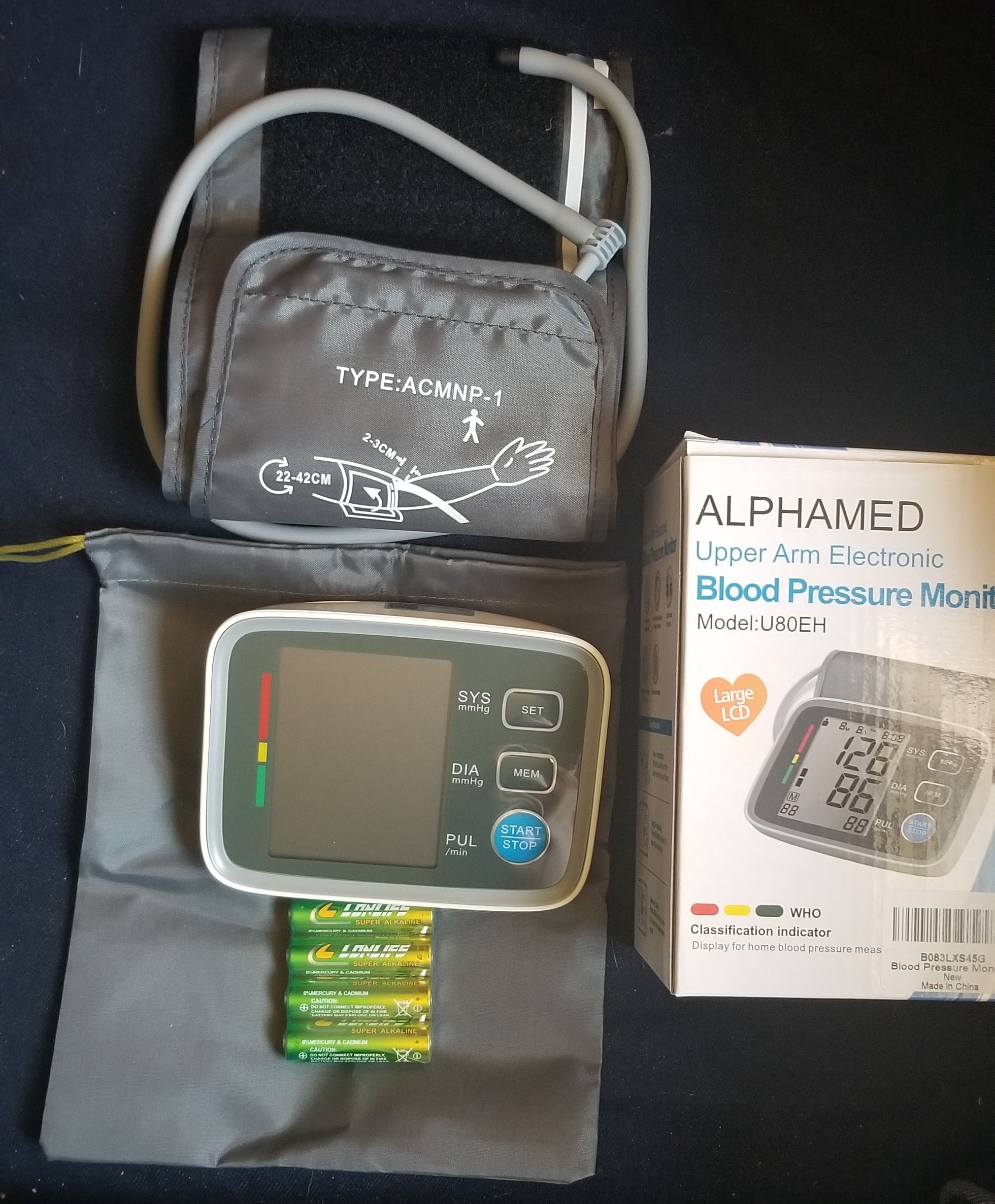 ALPHAGOMED Upper Arm Blood Pressure Monitor for Home Use 2 Cuff Sizes, 9-17'' & 13-21'' Extra Large BP Cuff Automatic Digital Blood Pressure Machine 2 Users 180 Memories USB Cable 4 AA Batteries customer photo 2