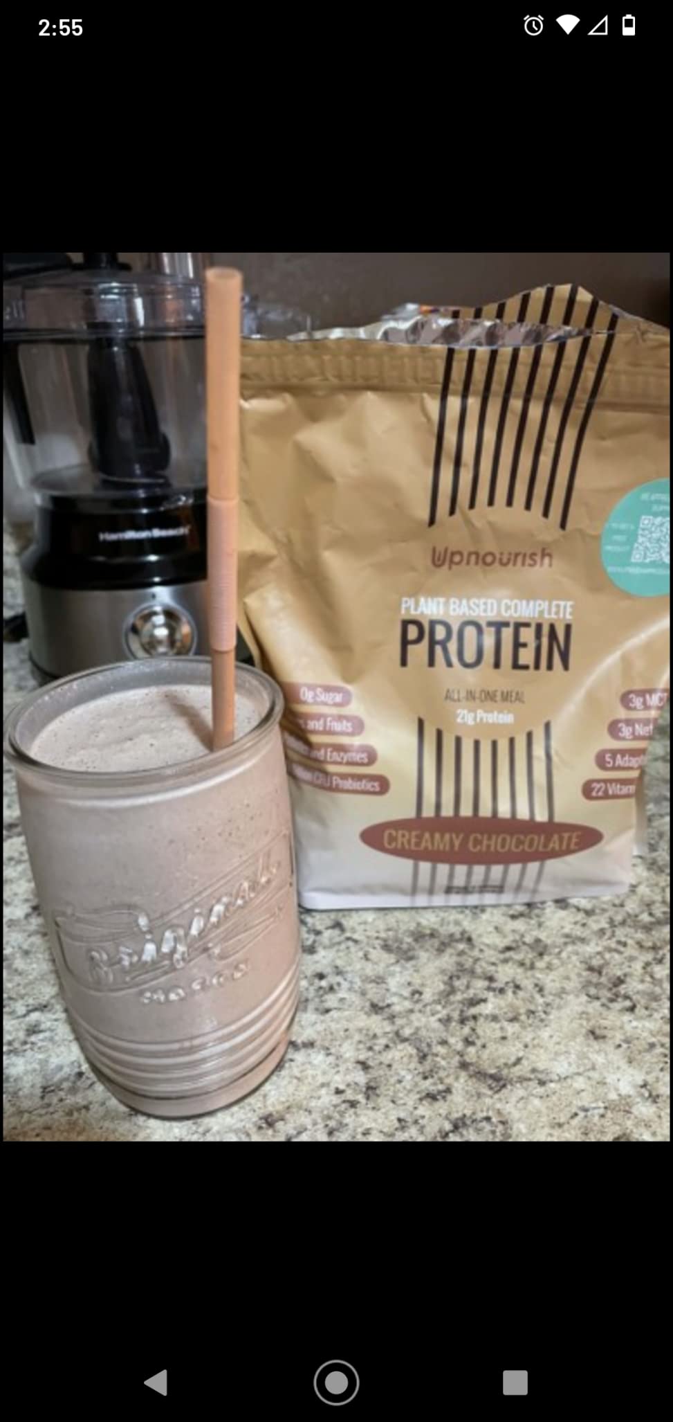 UpNourish Chocolate Vegan Protein Powder 54 Superfoods Powder, 1.5 Billion CFU Probiotics 21g Plant Based Protein, No Sugar No Dairy No GMO Dairy Free, Meal Replacement Shake Keto-Friendly Low-Carb Diet, 15 Servings customer photo 2