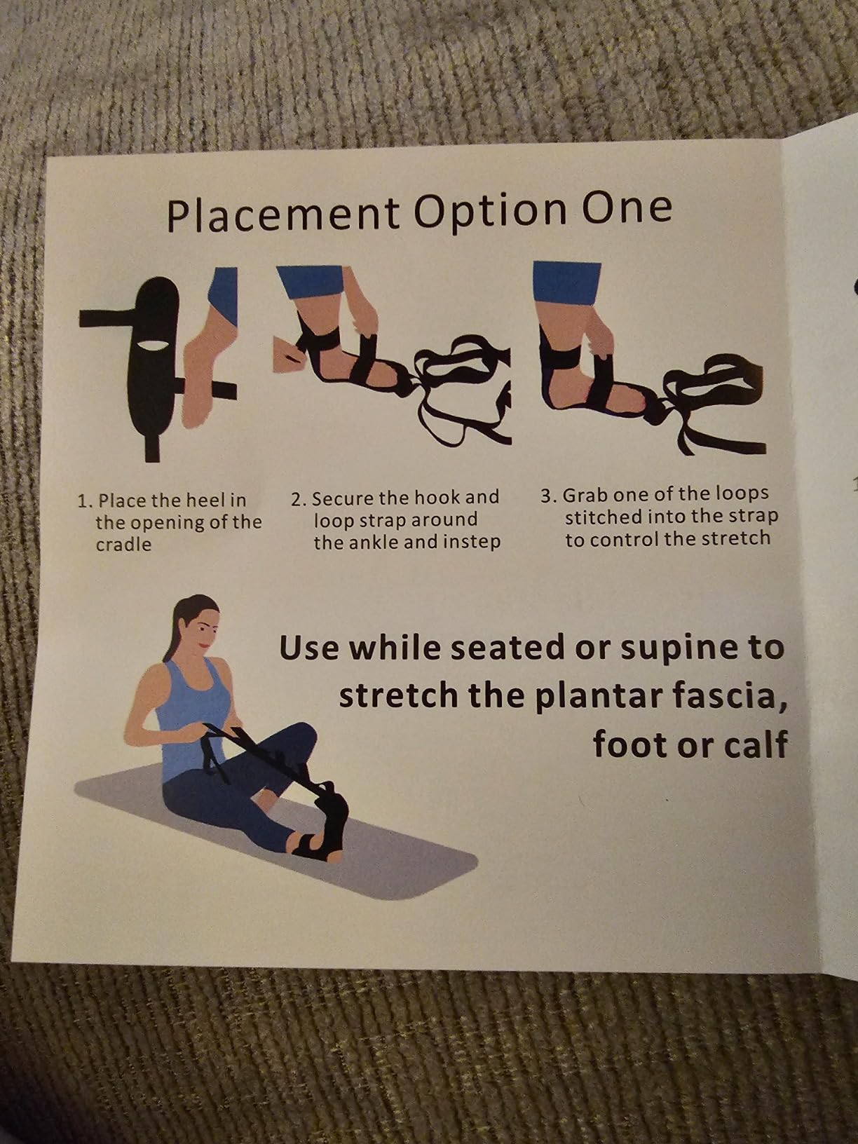 Foot Calf stretcher for Plantar Fasciitis, Achilles Tendonitis, Heel Spurs, Drop Foot. Yoga Stretching Strap for Leg, Thigh and Hamstring (Red) customer photo 2