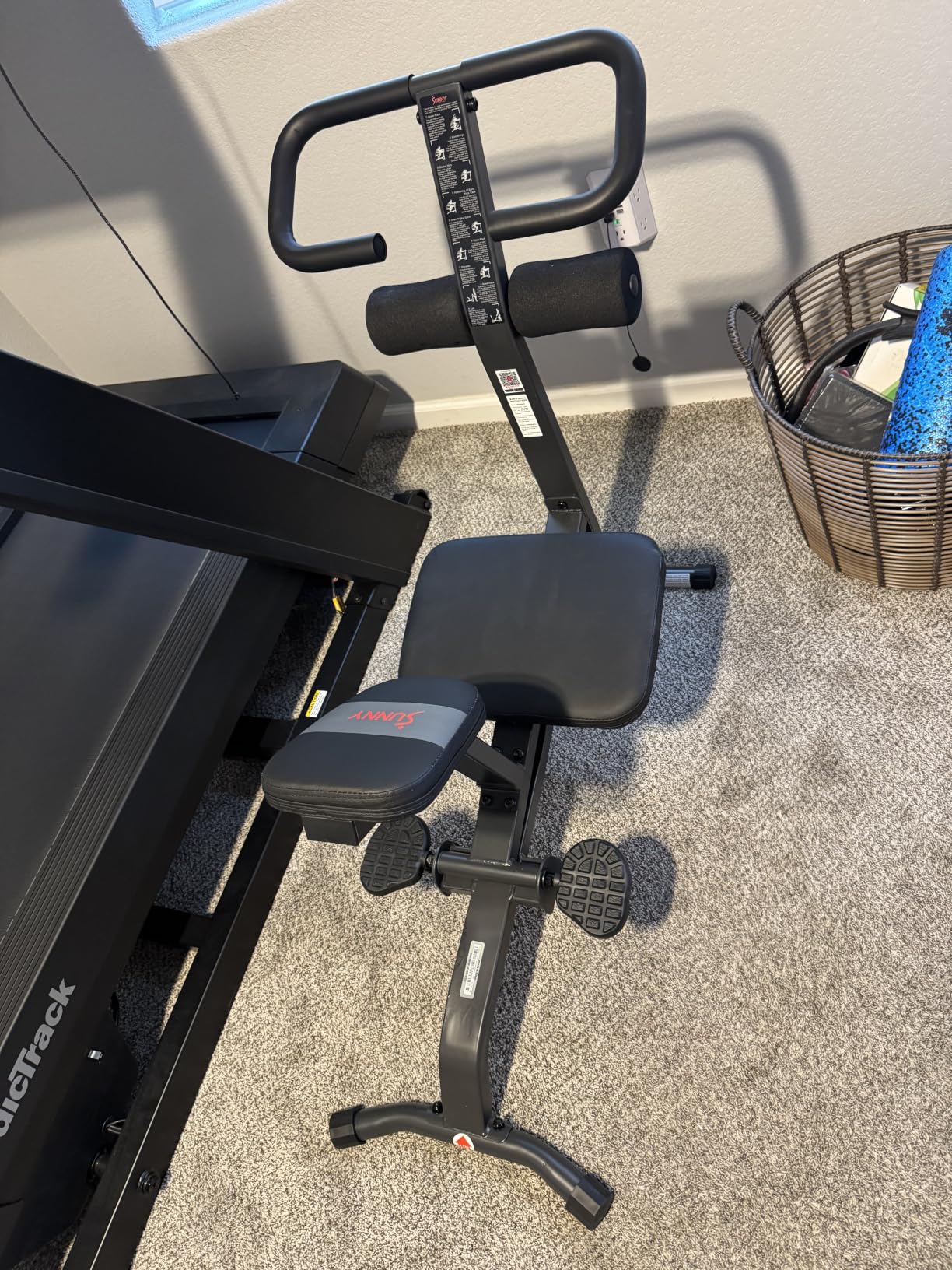 Sunny Health & Fitness Full Body Stretch Machine for Home Gym, Back Stretcher & Flexibility Trainer with Pivoting Seat, Foam Rollers, Safety Straps, Handlebar & SunnyFit App customer photo 2