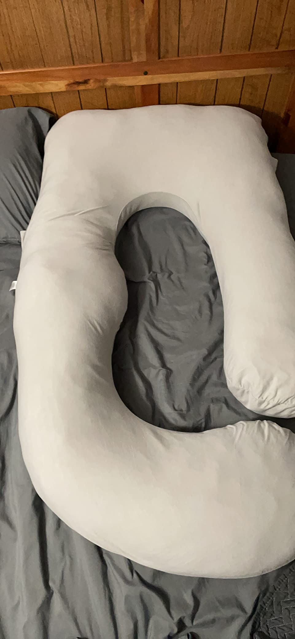 Momcozy Pregnancy Pillow for Sleeping - U Shaped Full Body Maternity Pillow | Removable Jersey Cover, Support for Back, Legs, Belly, Hips for Pregnant Women, Side Sleeper, 57 Inch, Grey customer photo 2