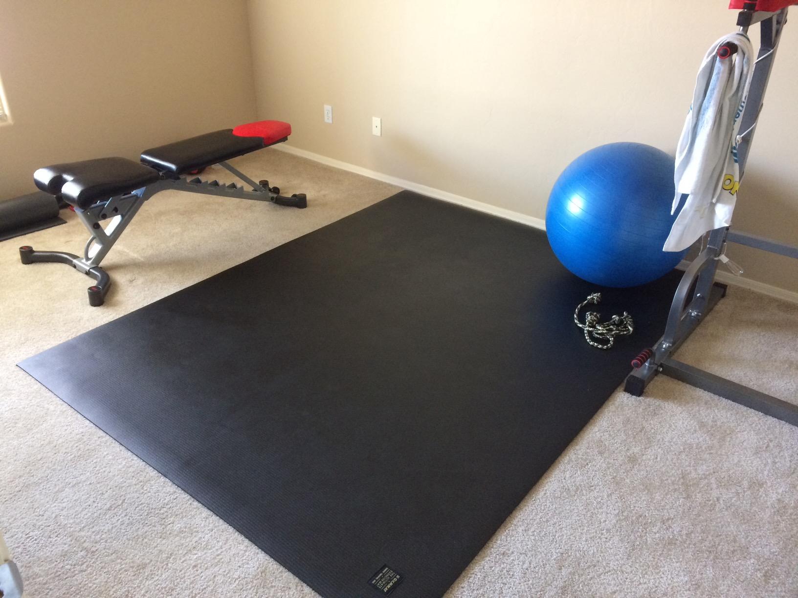 GXMMAT Extra Large Exercise Mat 16'x6'/12'x6'/10'x6'/8'x6' (7mm), Extra Wide Workout Mats for Home Gym Flooring, Non-Slip Thick Durable Cardio Mat for MMA, Plyo, Jump Rope, Weights, Fitness, Shoe-Friendly customer photo 1