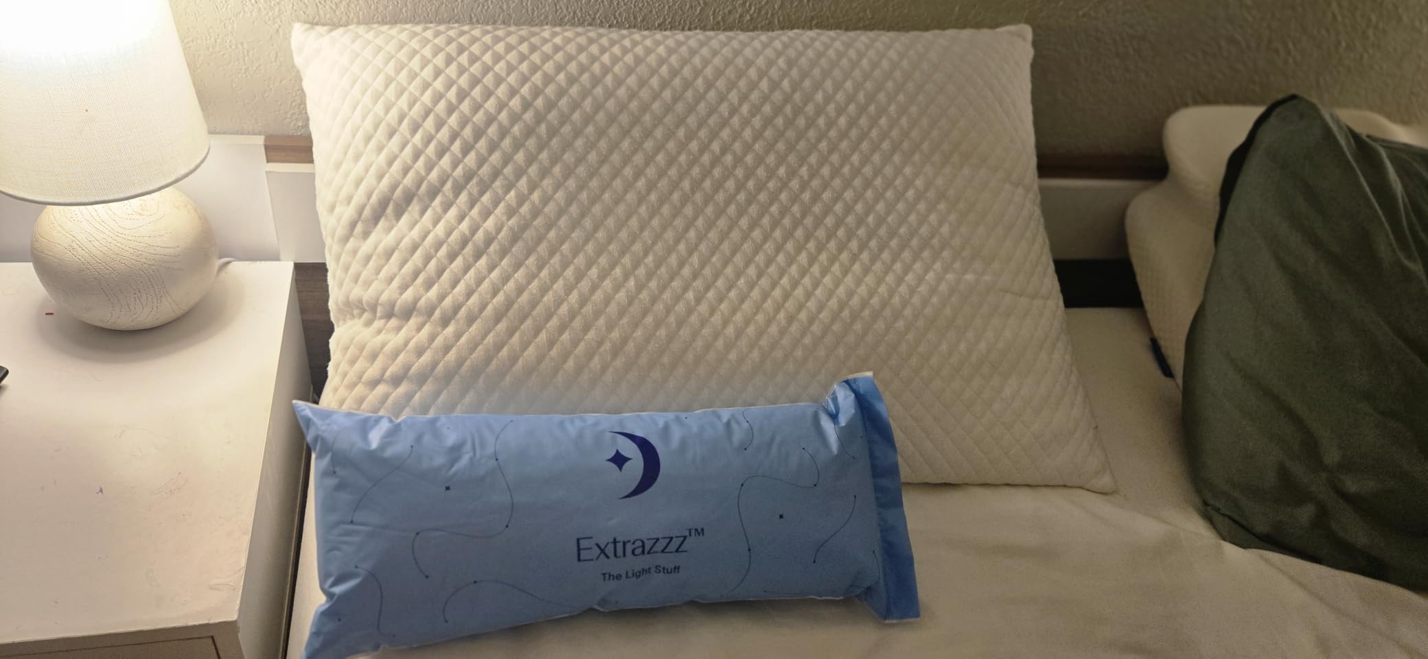 DreamyBlue Signature Pillow w/Adjustable Loft • Shredded Memory Foam Fill • Neutral Alignment for Side, Back, and Stomach Sleepers • Washable Bamboo Rayon Cover • CertiPUR-US Certified Foam (Queen) customer photo 2
