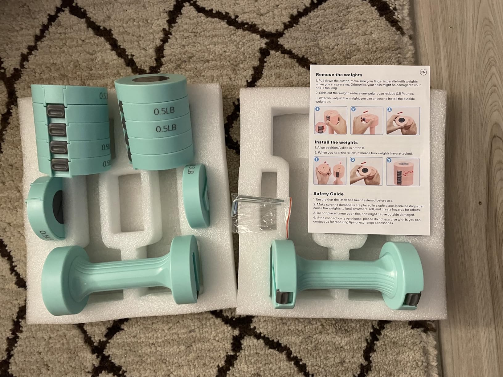 Sportneer Adjustable Dumbbells Hand Weights Set (2-5 lb Each, 4-in-1 Pair) customer photo 2