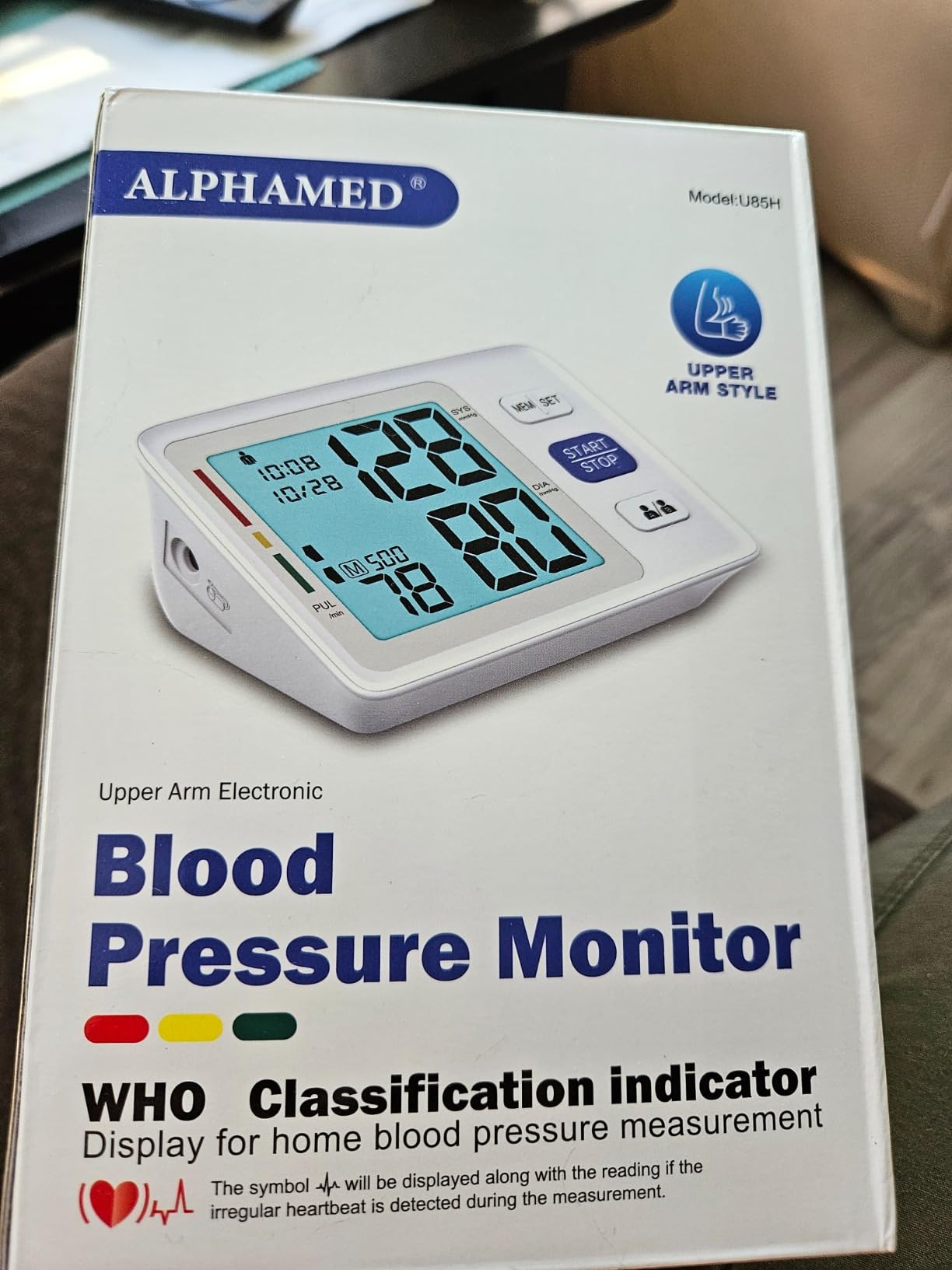 AlphaMed Blood Pressure Monitor for Home Use Extra Large Cuff Automatic Digital Blood Pressure Machine 9-17''&13-21'' Adjustable Blood Pressure Cuff- Backlit Display 2x500 Memories 4AAA Batteries Carrying Case customer photo 2