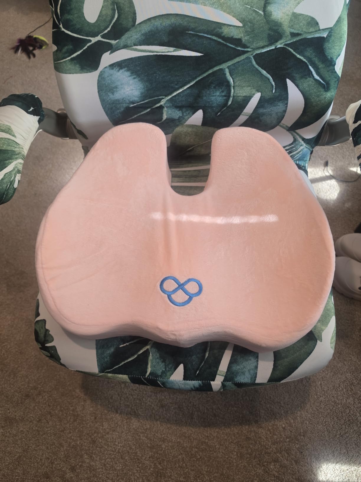Memory Foam Seat Cushion for Office Chair & Car Seat, Black | 4.7in Ergonomic Tailbone & Sciatica Support with Removable Velvet Cover for Pressure Relief and Long Sitting Comfort customer photo 1