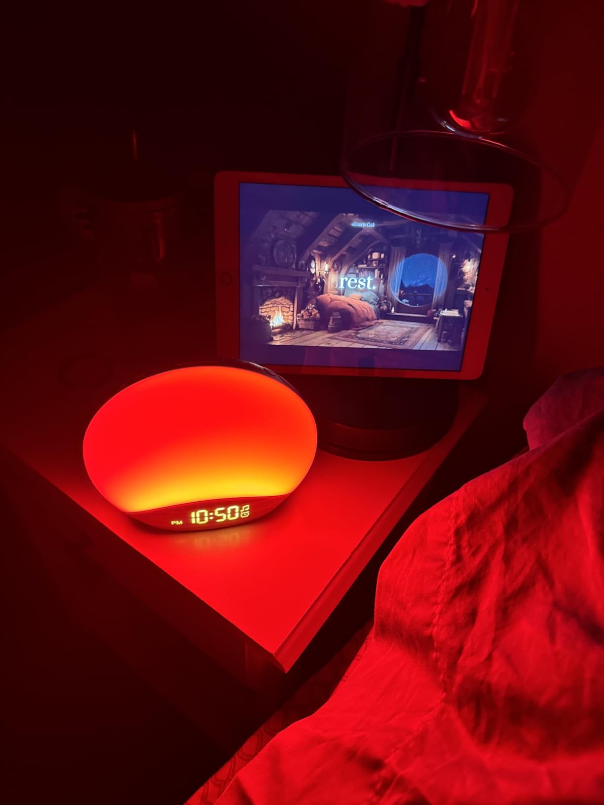 REACHER Wood Grain Sunrise Alarm Clock and Sound Machine Nightlight customer photo 1