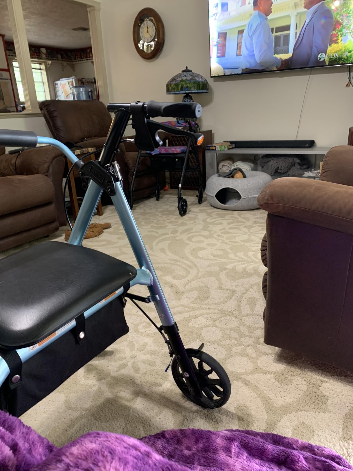 Vive Ultra Lightweight Rollator Walker with Seat - Foldable, Narrow, Rolling Senior Walker for Small Spaces - 4 Wheel Aluminum Adult Easy Drive Aid with Underseat Accessory customer photo 1