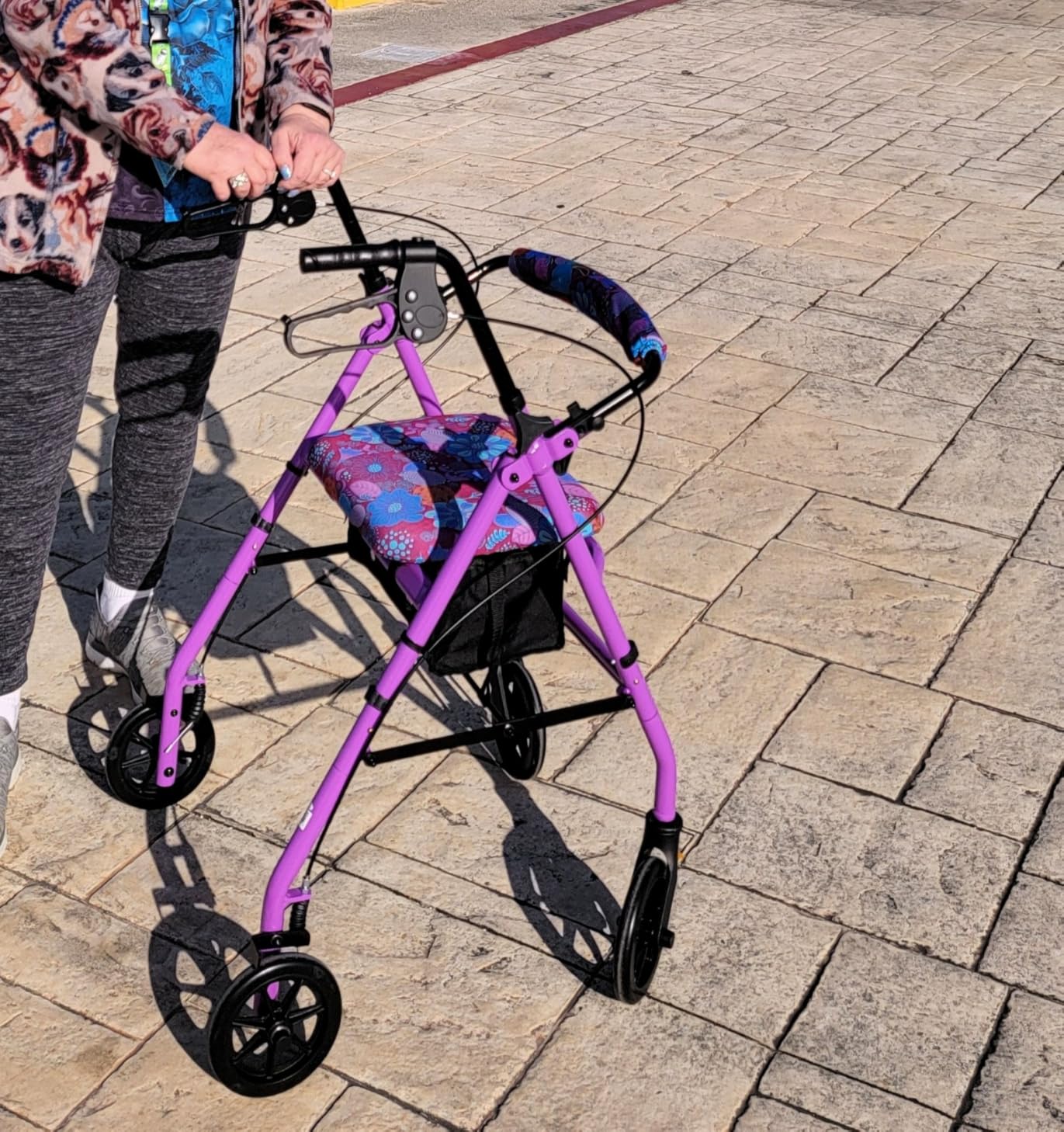Vive Ultra Lightweight Rollator Walker with Seat - Foldable, Narrow, Rolling Senior Walker for Small Spaces - 4 Wheel Aluminum Adult Easy Drive Aid with Underseat Accessory customer photo 2