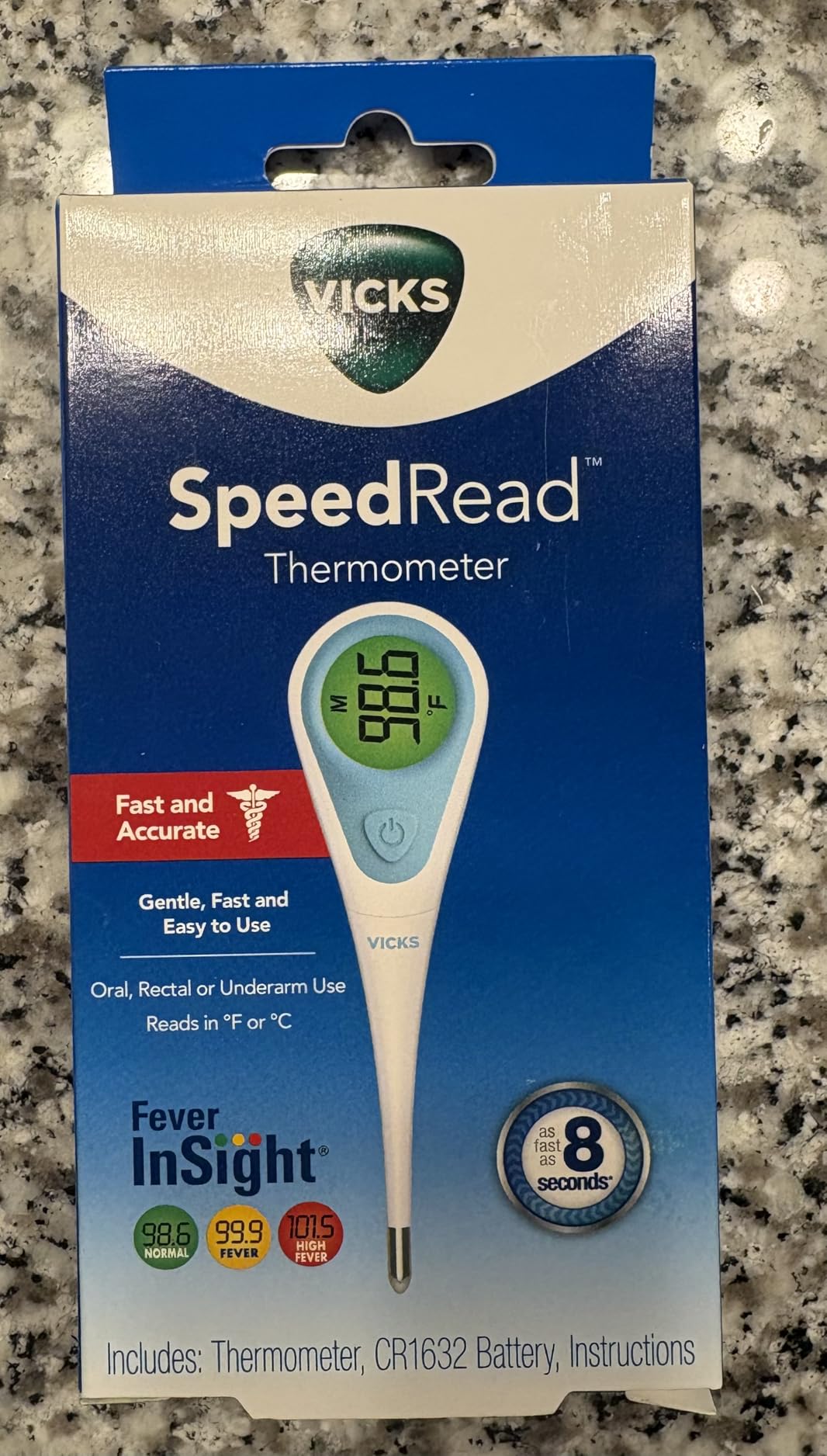 Vicks SpeedRead Digital Thermometer for Baby, Kids & Adults, Color-Coded Readings, Oral, Baby Rectal Thermometer or Under The Arm, Water Resistant customer photo 2