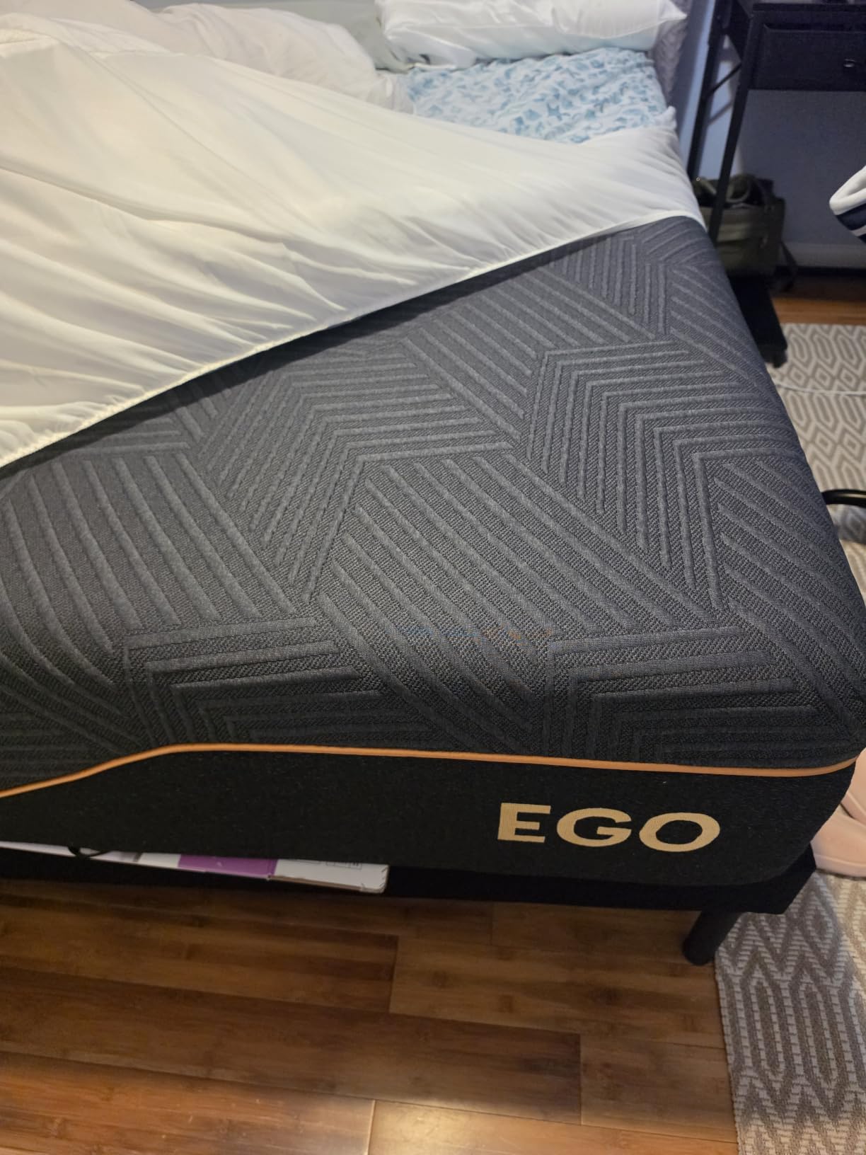 EGOHOME 14 inch Firm Queen Mattress, Memory Foam Mattress with Cooling Cover, Bed in a Box, CertiPUR-US Certified, Breathable and Supportive, Made in USA, 60''x80''x14'' Black customer photo 1