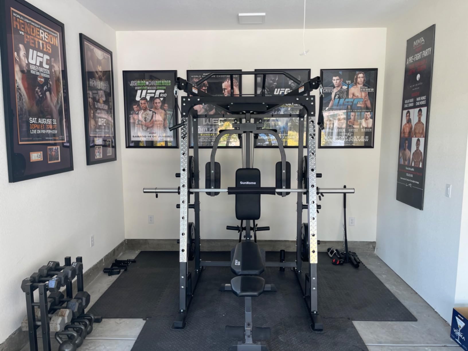 SunHome Smith Machine, Power Cage Squat Rack with Smith Bar, LAT Pull-Down Systems, Cable Crossover Machine for Home Gym customer photo 2