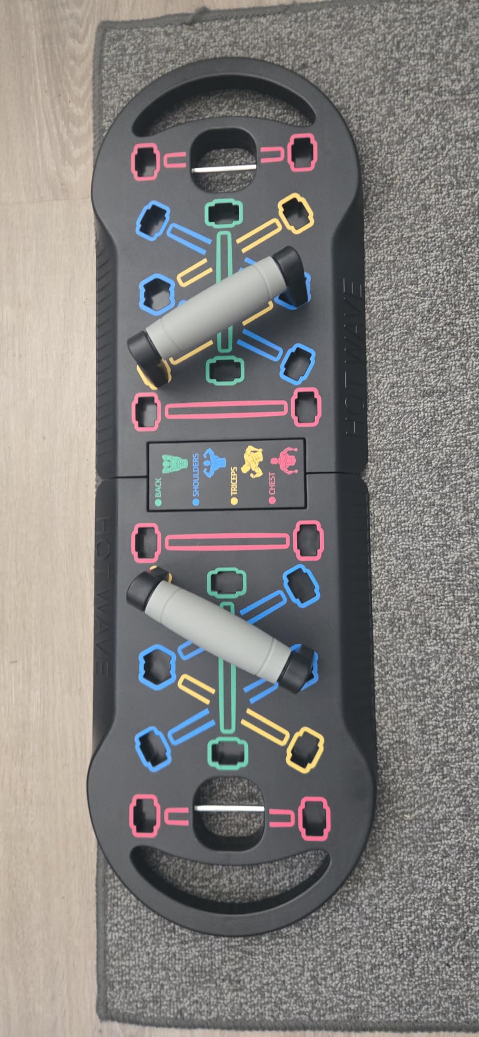 HOTWAVE Push Up Board, Portable PushUp Board, Foldable 20 in 1 Push Up Bar | Multifunctional Pushup Handles for Floor, Professional Strength Training Equipment For Men and Women at Home Gym customer photo 1