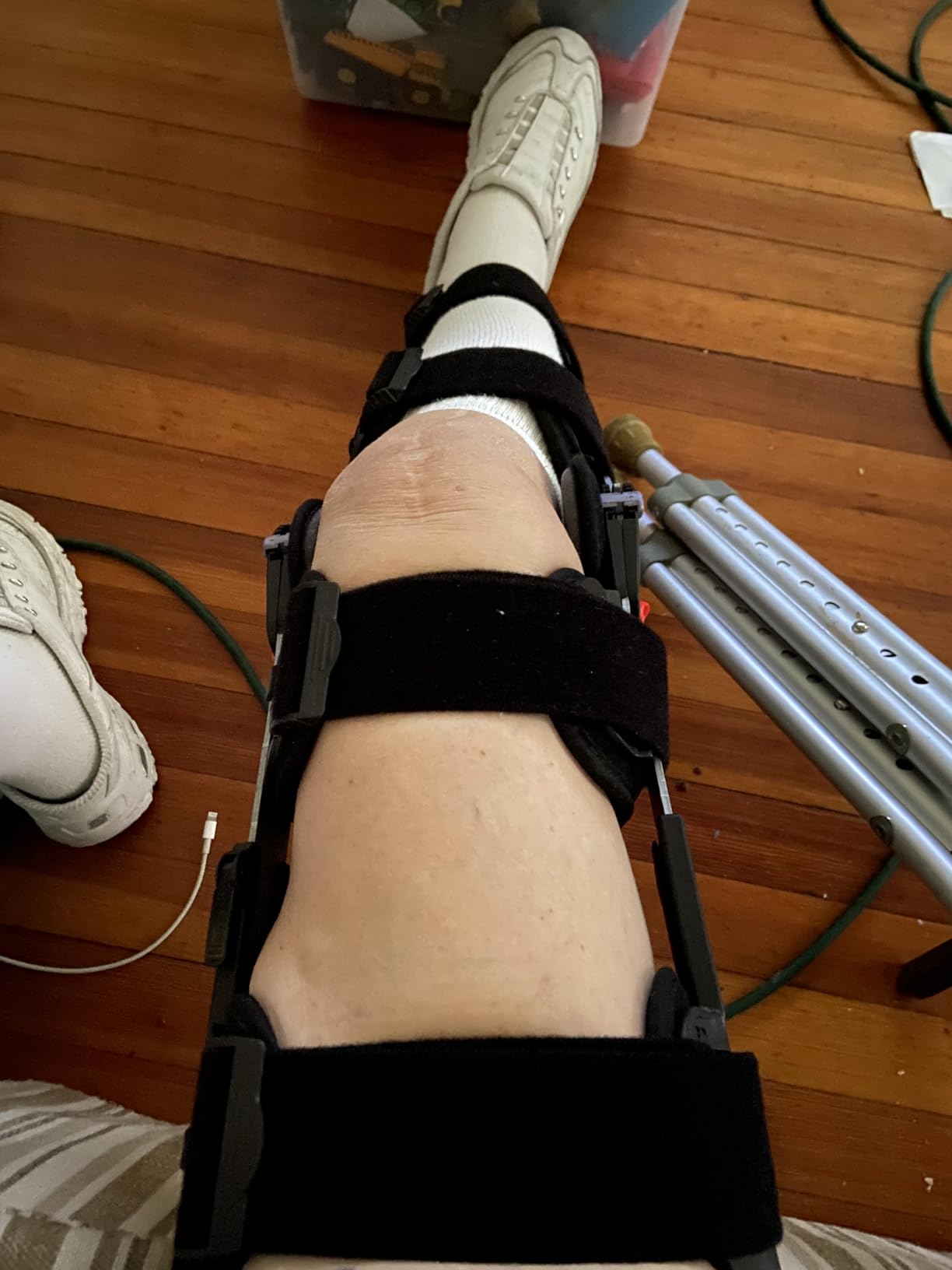 Breg T Scope Premier Post Op Knee Brace for ACL, MCL & LCL Injury | Hinged medical grade knee brace that aids PCL, meniscus tear & post-surgical recovery with telescoping fit. Men & women customer photo 2