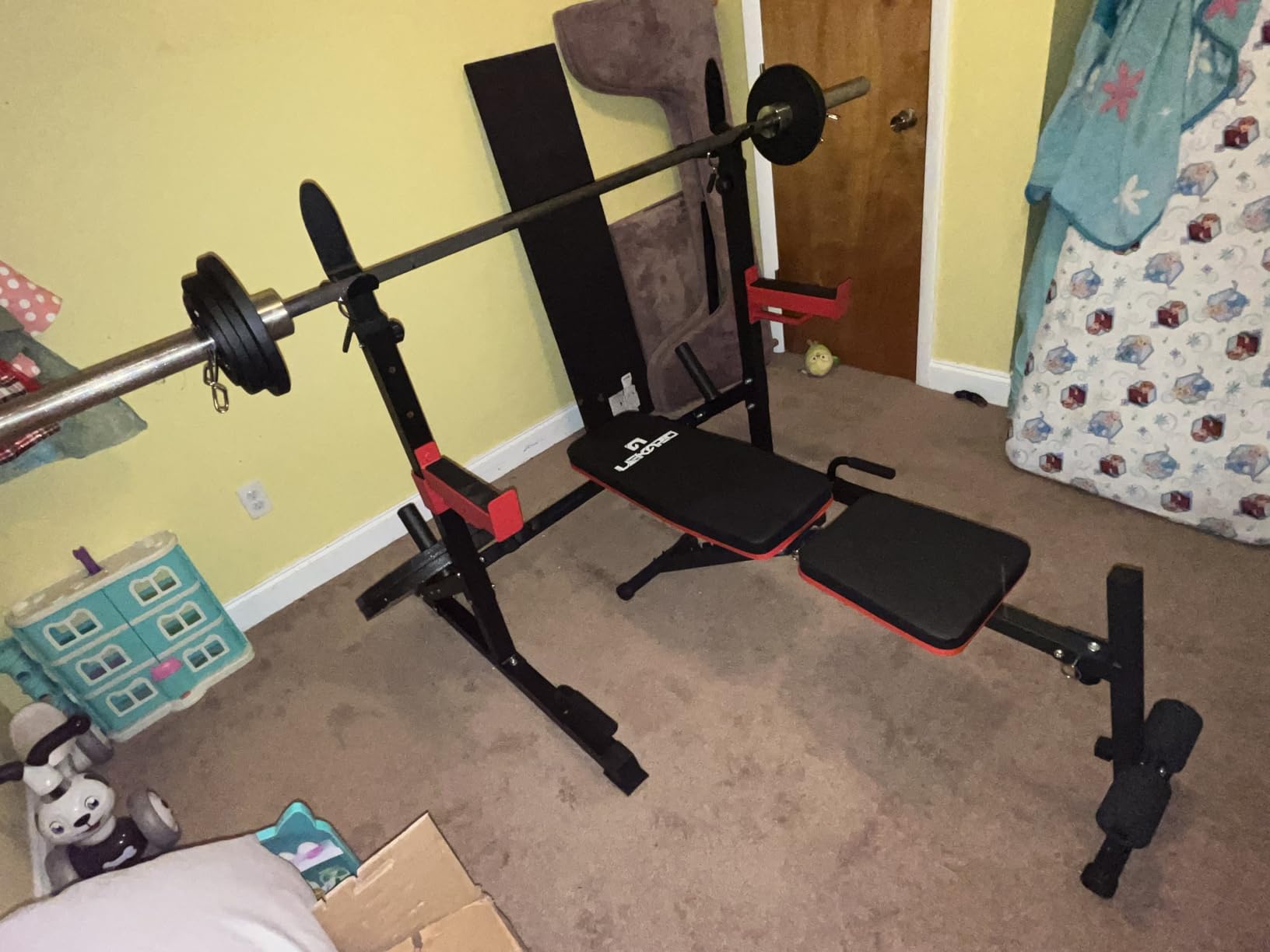 VEVOR Power Cage Squat Rack, Home Gym Power Rack with Adjustable Height & Width, 550LBS Strength Training Workout Equipment with Barbell Storage Racks & J-Hooks customer photo 1