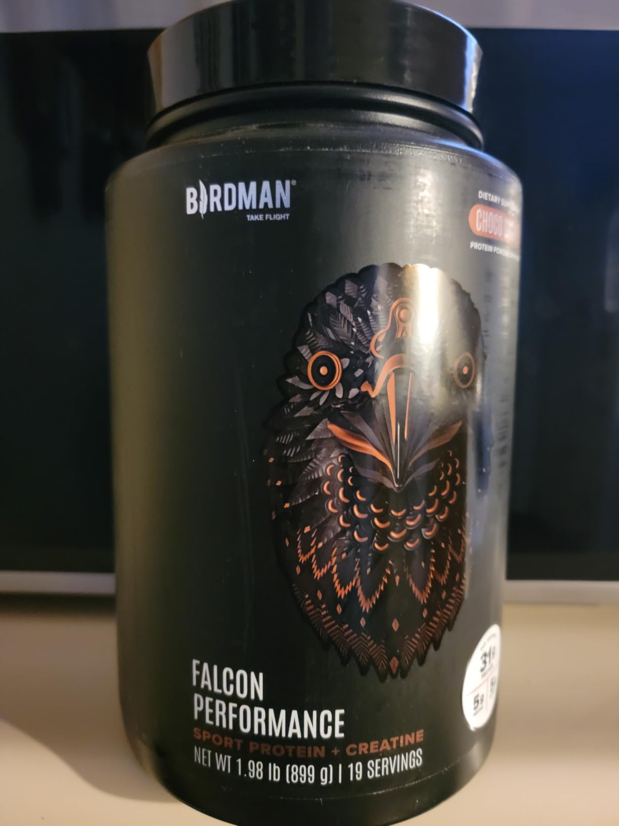 Birdman Falcon Performance Vegan Protein Powder, 31g Protein, 5g Creatine, 5g BCAA, Probiotics, Electrolytes, Pre Workout, Low Carb, Sugar Free & Dairy Free, Plant Based Chocolate Protein - 19 servings customer photo 2
