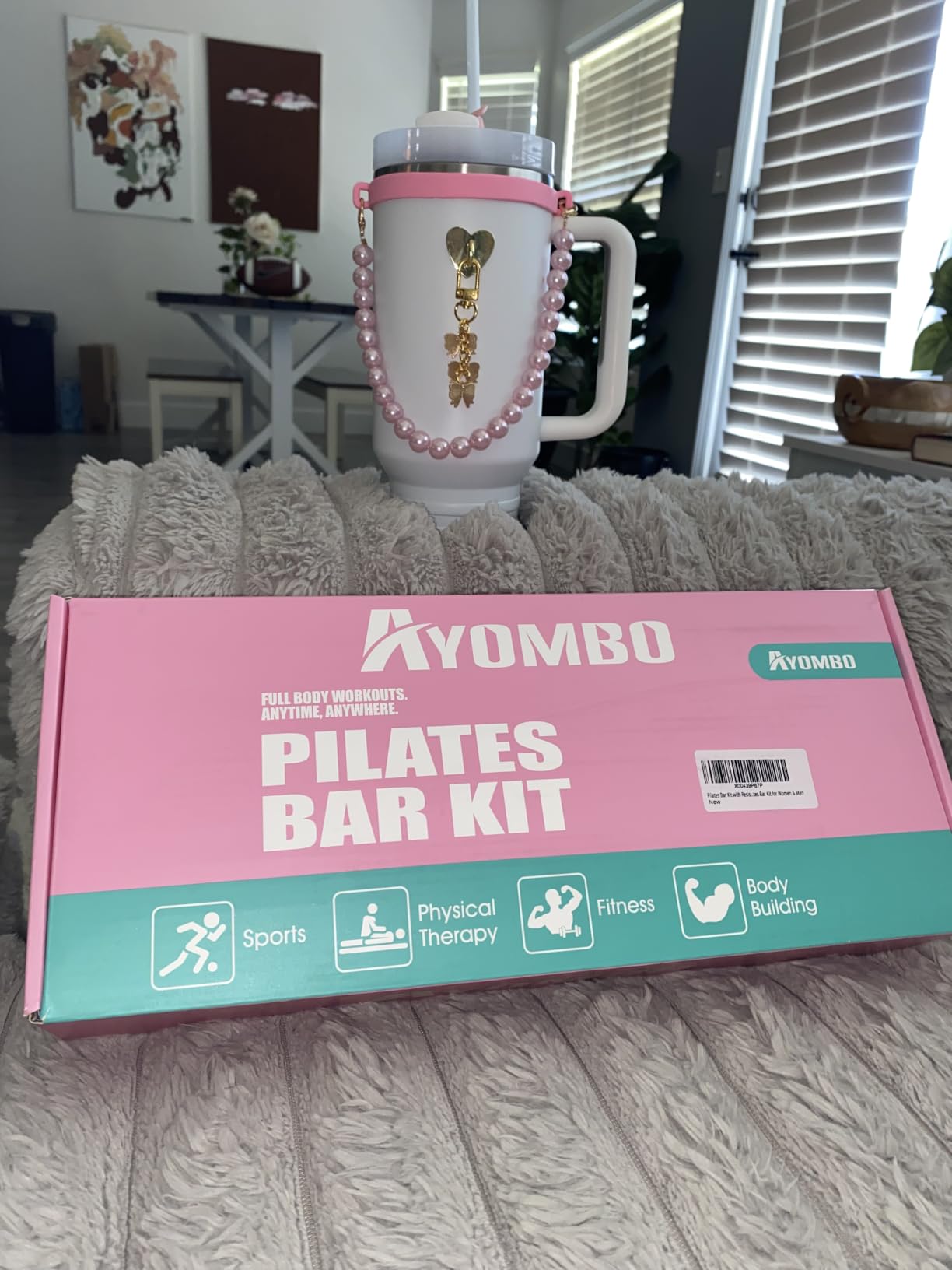 Ayombo Pilates Bar Kit with Resistance Bands, Pilates Workout Equipment for Legs, Hip, Waist, Arm, Squats Exercise Equipment for Home Workouts, Adjustable 3-Section Pilates Bar Kit for Women & Men customer photo 2