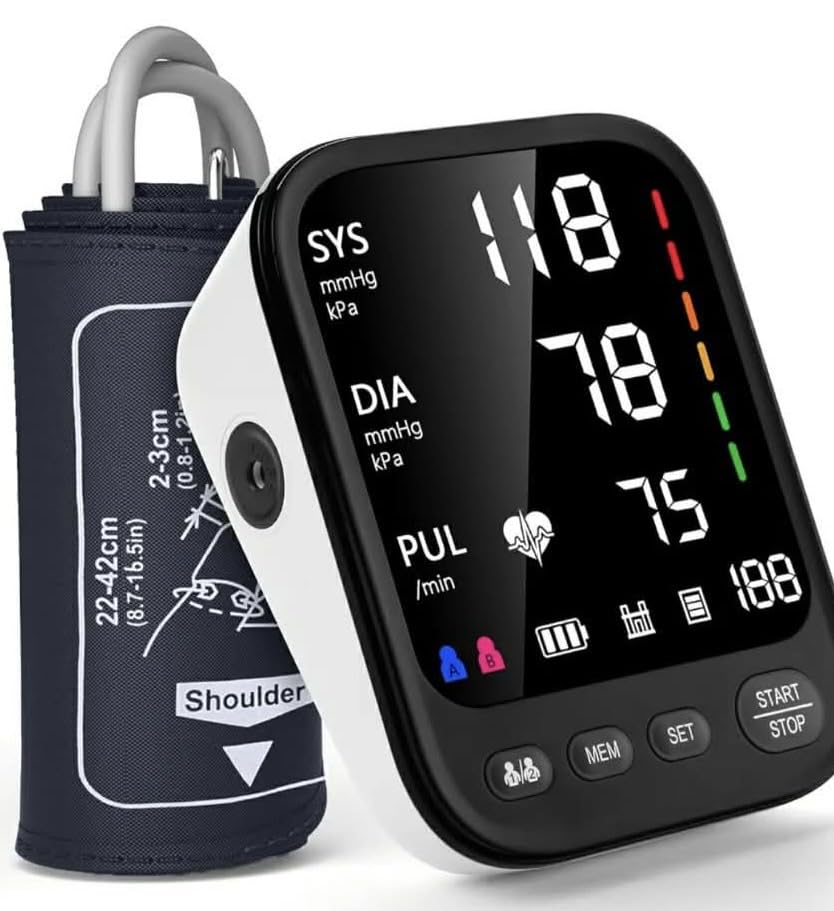 Blood Pressure Machine, Automatic Upper Arm Blood Pressure Monitor with 2x199 Readout, 4.5 Inch Backlit Large Screen Adjustable Large Cuff 9 to 17 Inches - Arrhythmia and Home Hypertension Detector customer photo 2