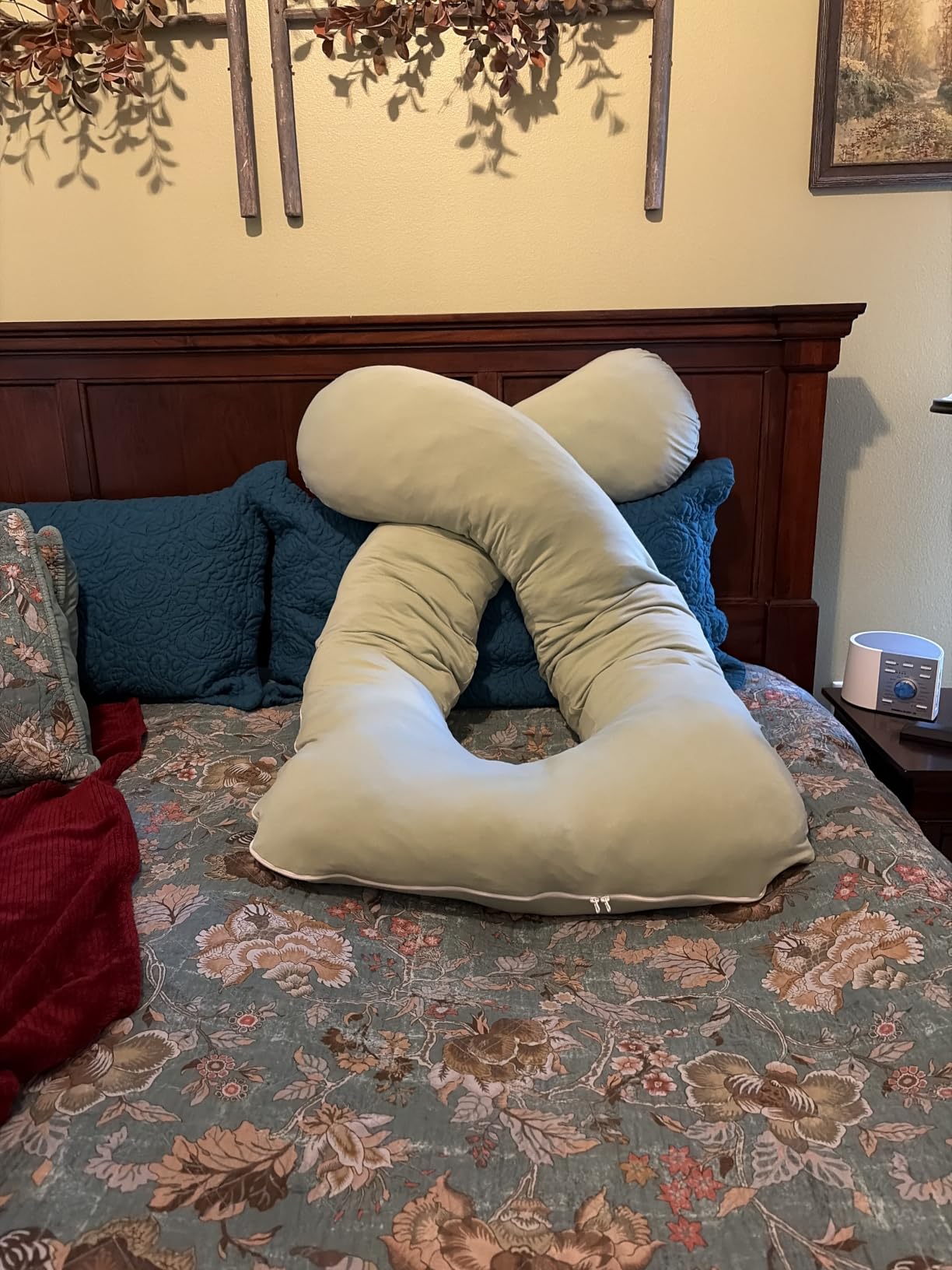 Meiz Pregnancy Pillows for Sleeping, Cooling Pregnancy Pillows, 60Inch Maternity Pillows, U Shaped Full Body Pillows for Adults with Rayon Cover from Bamboo, Sage Green customer photo 2