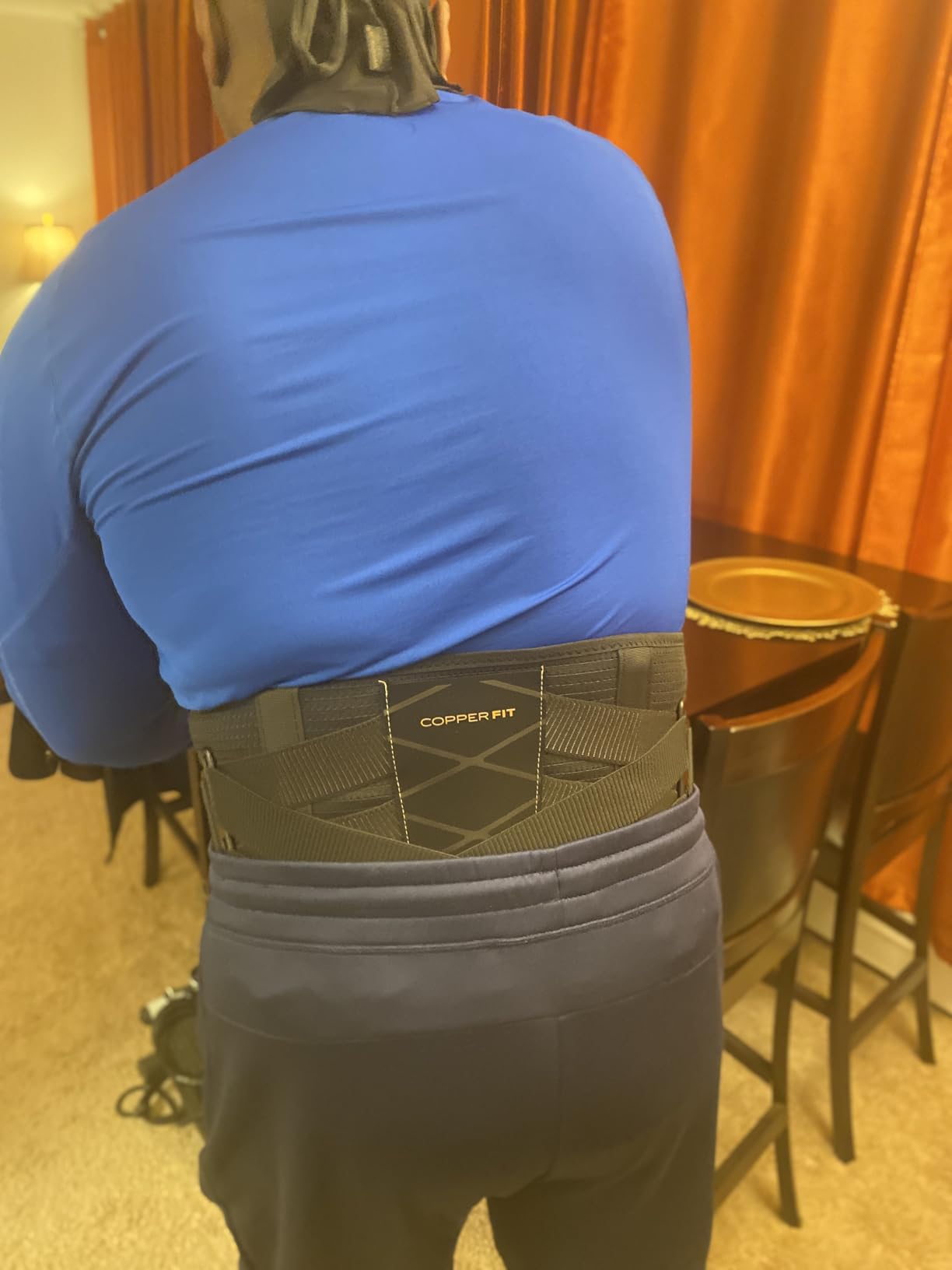Copper Fit X-Back Brace for Lower Back Pain, Lumbar Support, Herniated Disc, Sciatica, Arthritis – Adjustable, Breathable Design - for Men and Women (Large/XLarge) | Back brace with lumbar support for lower back pain, sciatica relief, posture support, and daily comfort. customer photo 2