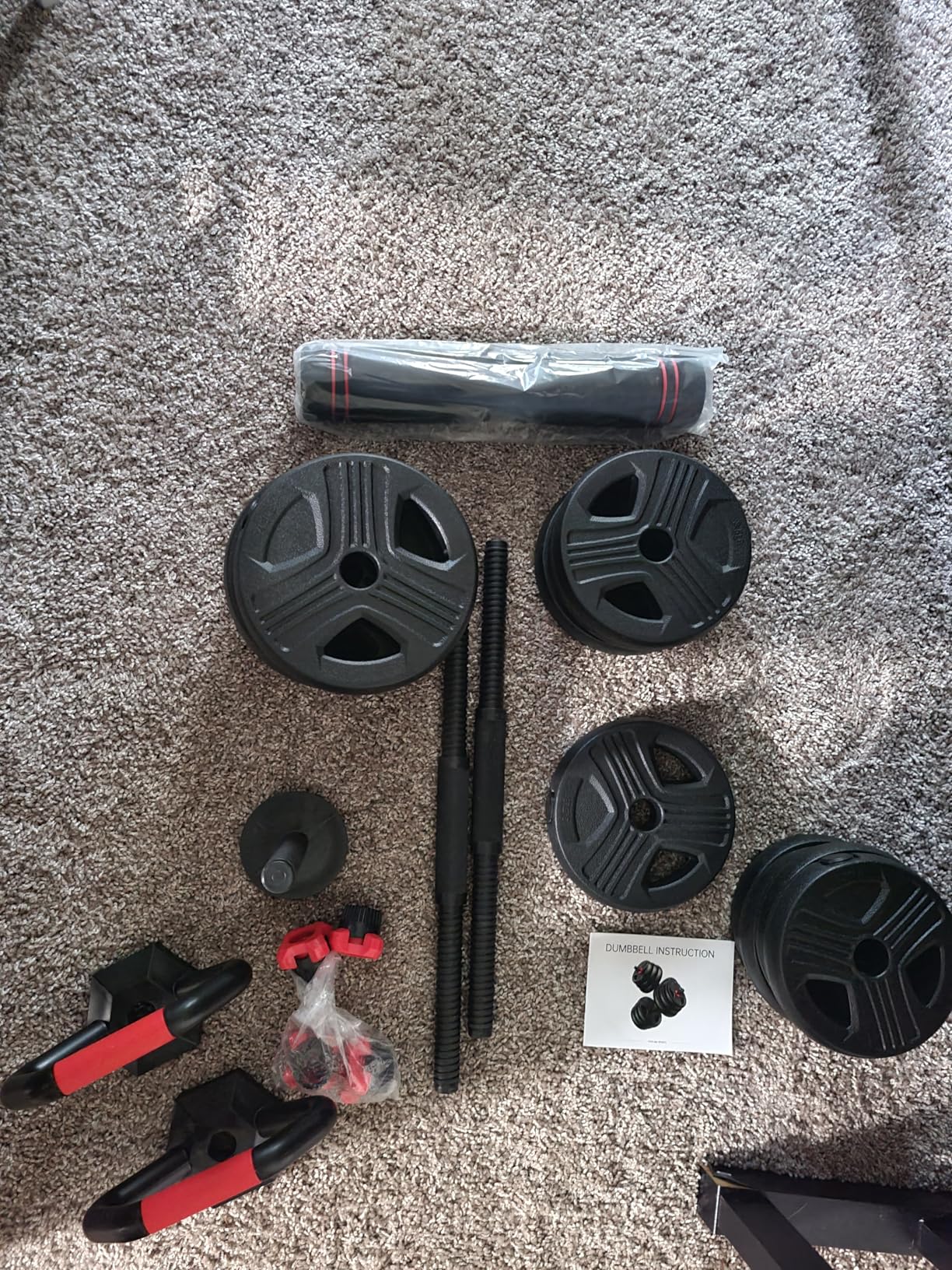 FITPLAM Adjustable dumbbell set,20/35/45/55/70/90lbs Free Weights set with upgraded nut, 5 in 1 Weight Set Used as Kettlebells, Barbell, Push up Stand customer photo 2