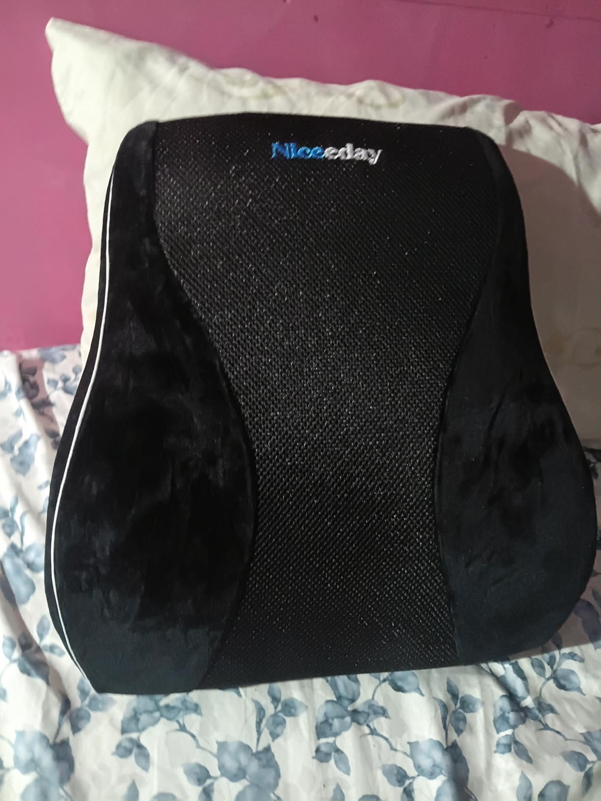 Gel Lumbar Support Pillow for Office Chair Car Gaming Chair Lower Back Pain Relief Back Support, Cooling Memory Foam Cushion, 3D Mesh Cover Ergonomic Orthopedic Back Rest customer photo 1