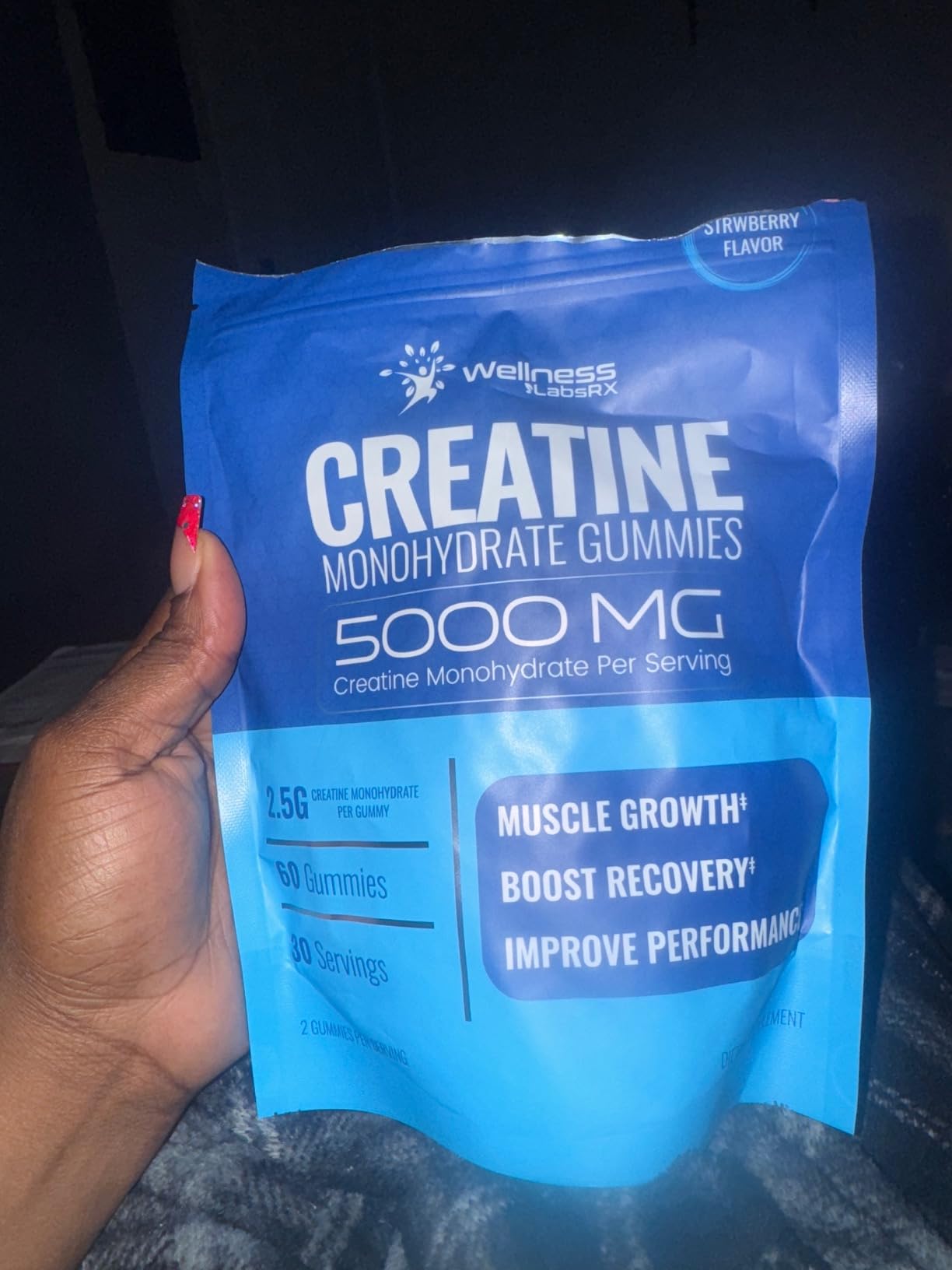 Creatine Gummies for Women & Men, Creatine Monohydrate Gummies, Strawberry customer photo 2