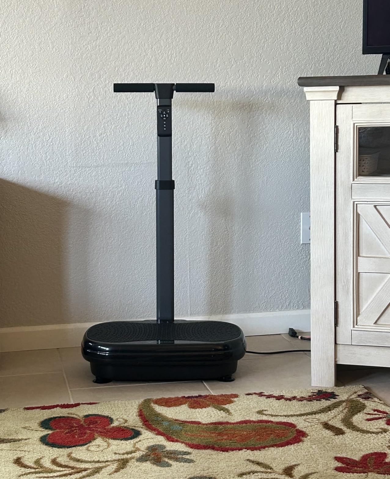 MERACH Vibration Plate Exercise Machine with Handrails, Vibration Plate for Lymphatic Drainage Weight Loss, Vibrating Plate Exercise Machine customer photo 1