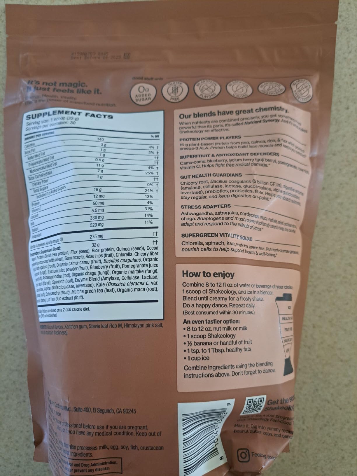 Shakeology 0g Added Sugar Plant-Based Vegan Protein Powder - Gluten-Free Superfood Shake with Vitamins & Minerals - Helps Support Healthy Weight Loss & Gut Health, Chocolate, 14 Individual Packets customer photo 1