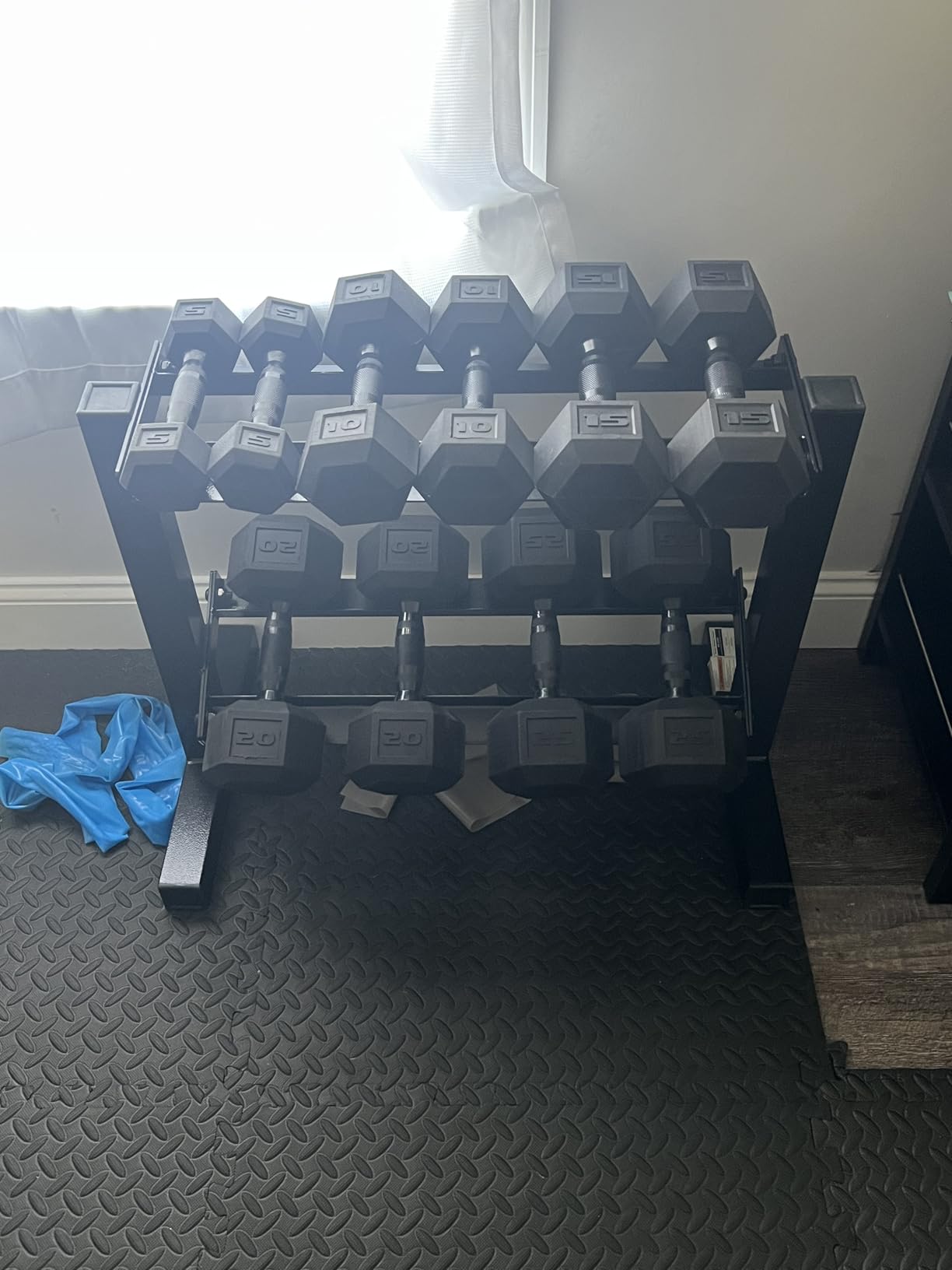 CAP 150 LB Dumbbell Set with 2-Tier Rack, Rubber Hex Free Weights Set, Home Gym Weight Set with Horizontal Storage Rack for Strength Training customer photo 1